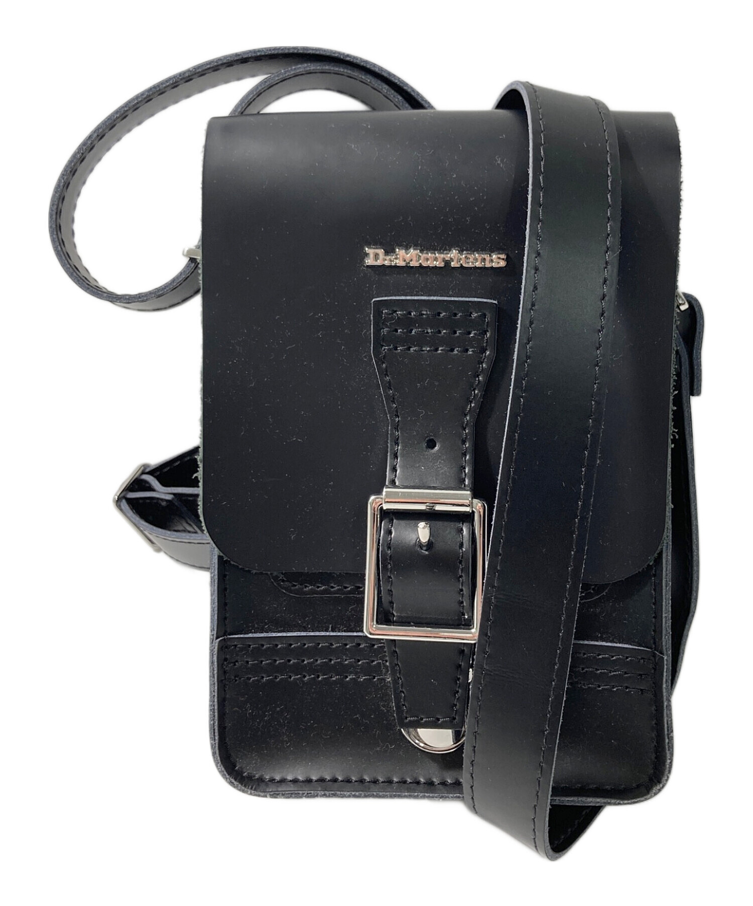 ［ほぼ未使用品］Dr. Martens ブラックショルダーバッグ 中古・古着通販】Dr.Martens (ドクターマーチン) レザーショルダー