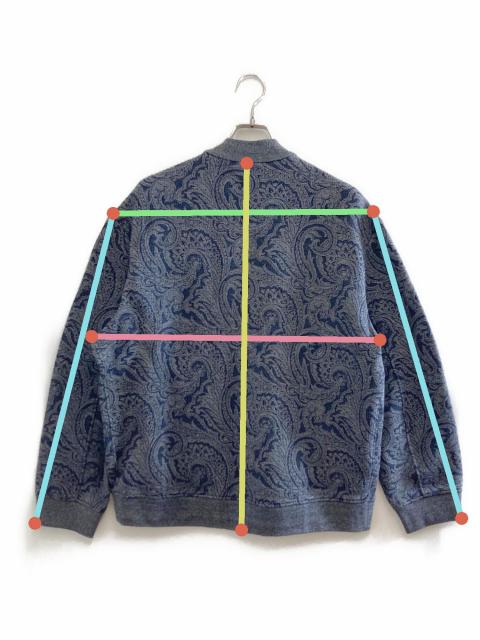 ETRO ペイズリー柄 ボンバージャケット ネイビー L 中古・古着通販】ETRO (エトロ) ペイズリーボンバージャケット