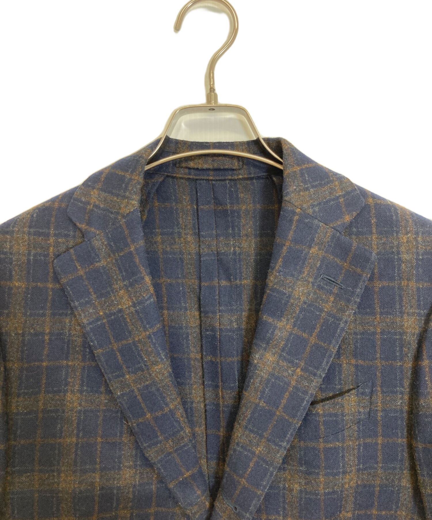 美品✨LARDINI テーラードジャケット ネイビー チェック イタリア シルク 中古・古着通販】LARDINI (ラルディーニ) テーラードジャケット