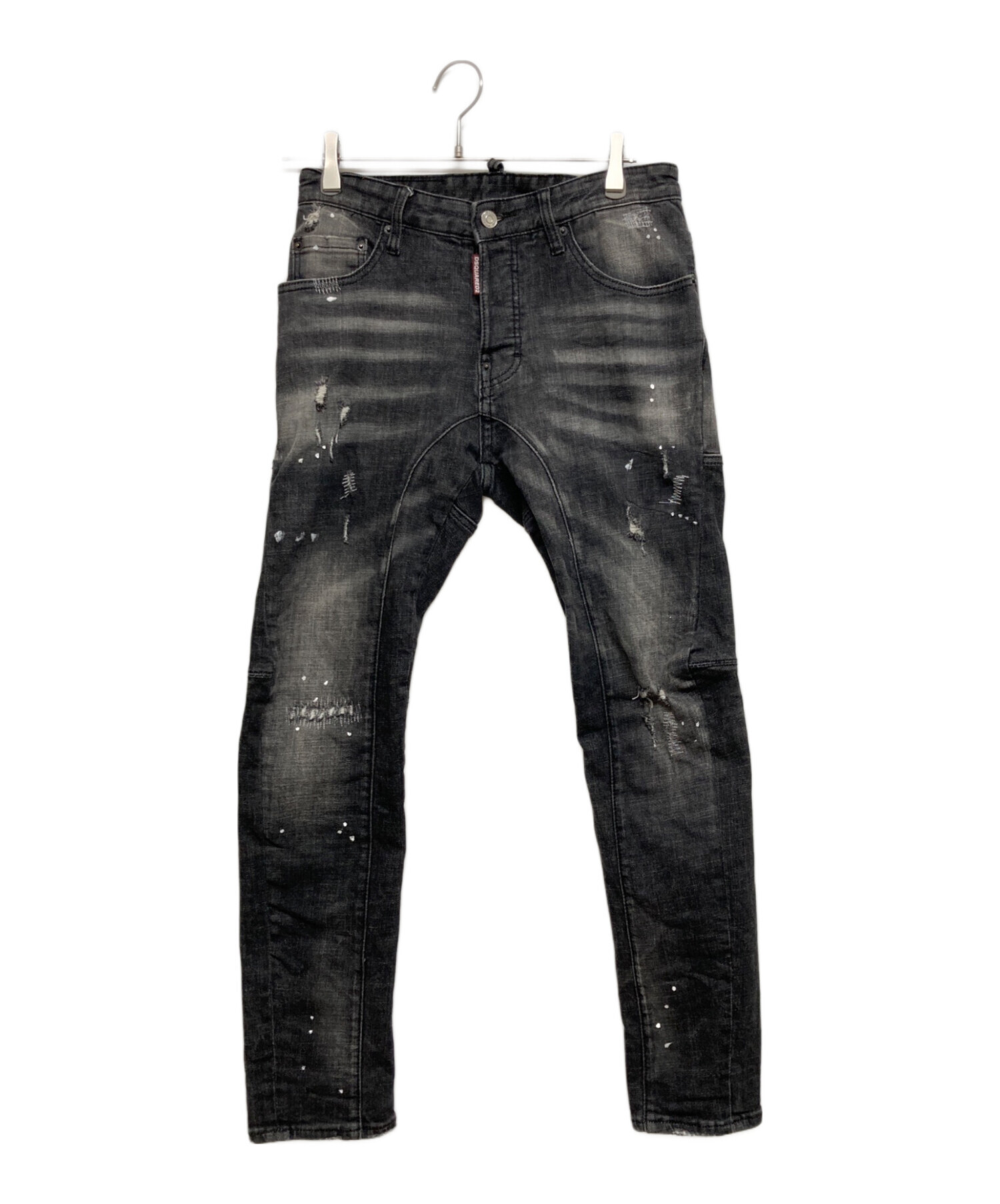 DSQUARED2 ブラック ダメージデニム 中古・古着通販】DSQUARED2 (ディースクエアード) ダメージ加工デニム
