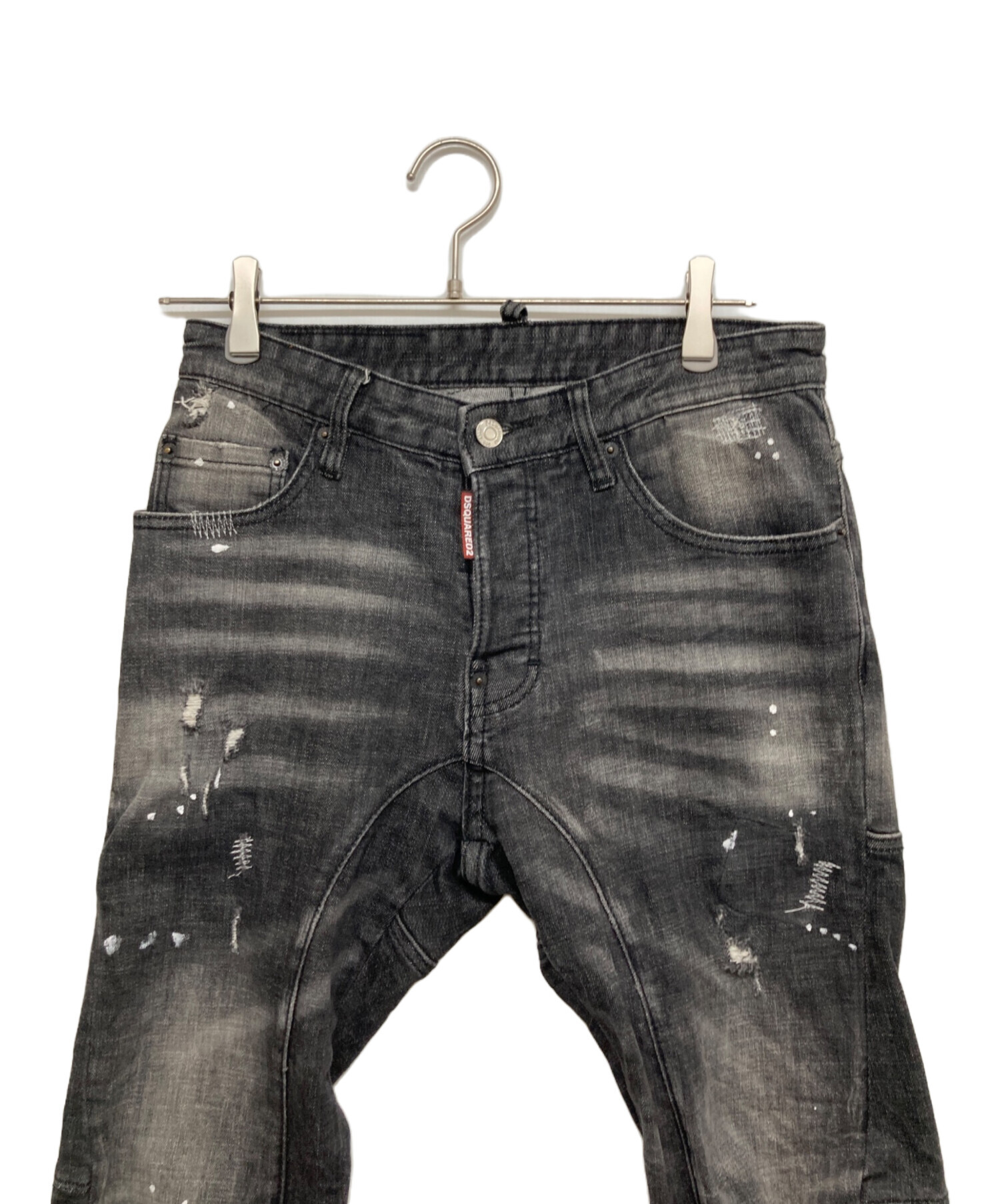 定価74800円 21SS Dsquared2 ハードダメージ加工ブラックデニム 中古・古着通販】DSQUARED2 (ディースクエアード) ダメージ加工デニム