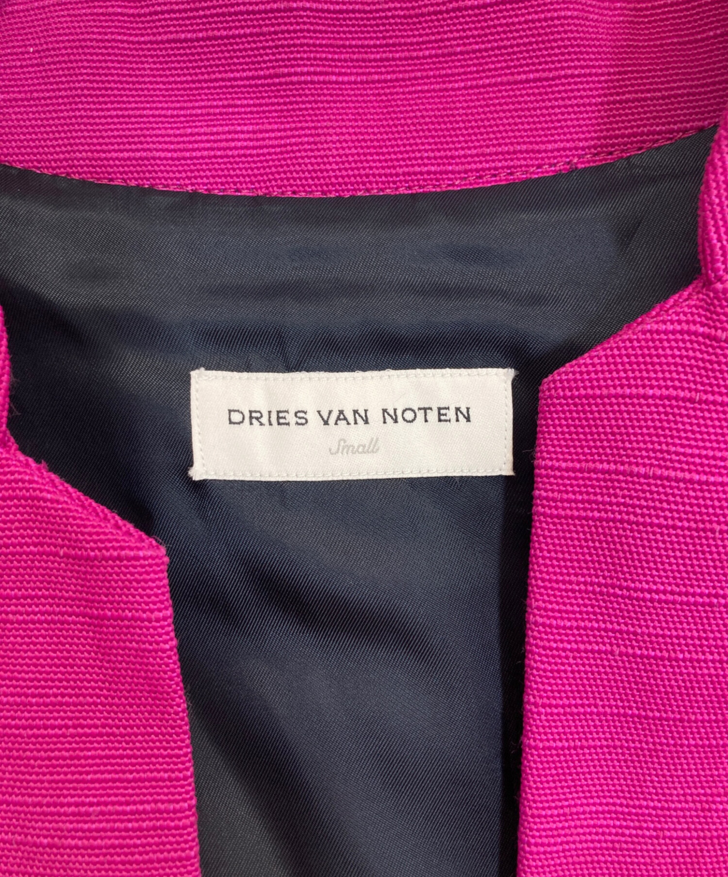 DRIES VAN NOTEN ノーカラージャケット サイズ34 中古・古着通販】DRIES VAN NOTEN (ドリスヴァンノッテン) ノーカラー