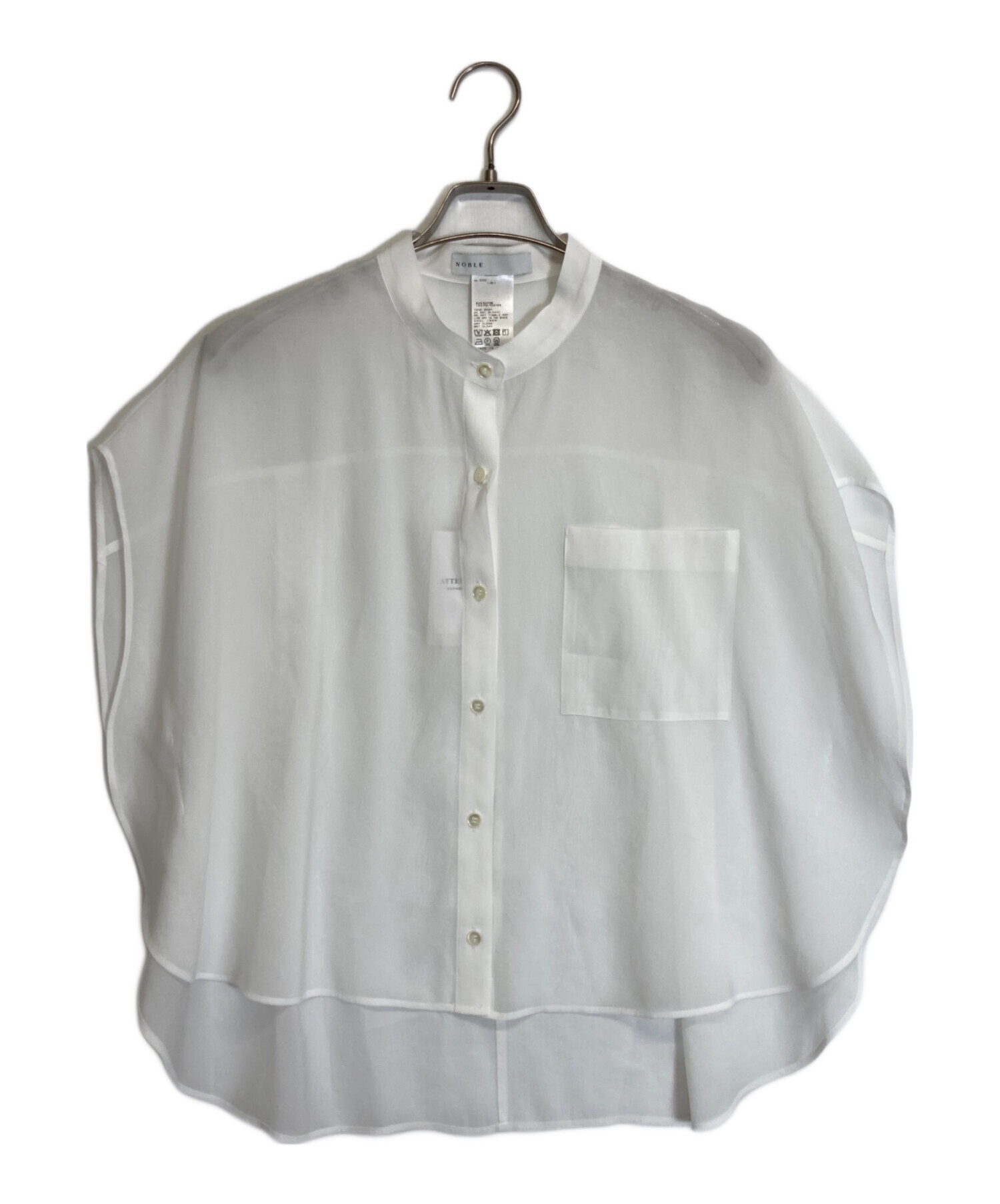 フレンチスリーブシルキーシャツ 中古・古着通販】Noble (ノーブル) フレンチスリーブシルキーシャツ