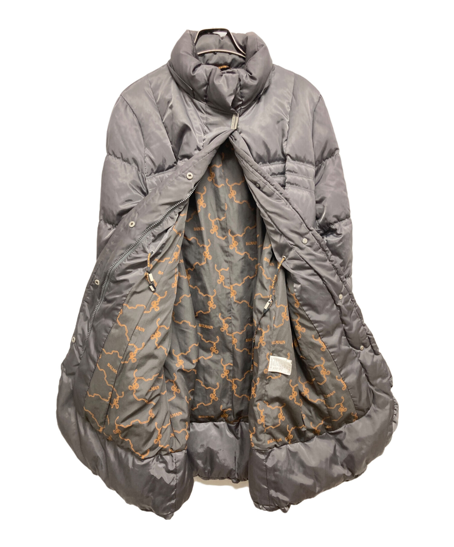 BALMAIN 名作 ダウン 中古・古着通販】BALMAIN (バルマン) ダウンコート グレー サイズ:M