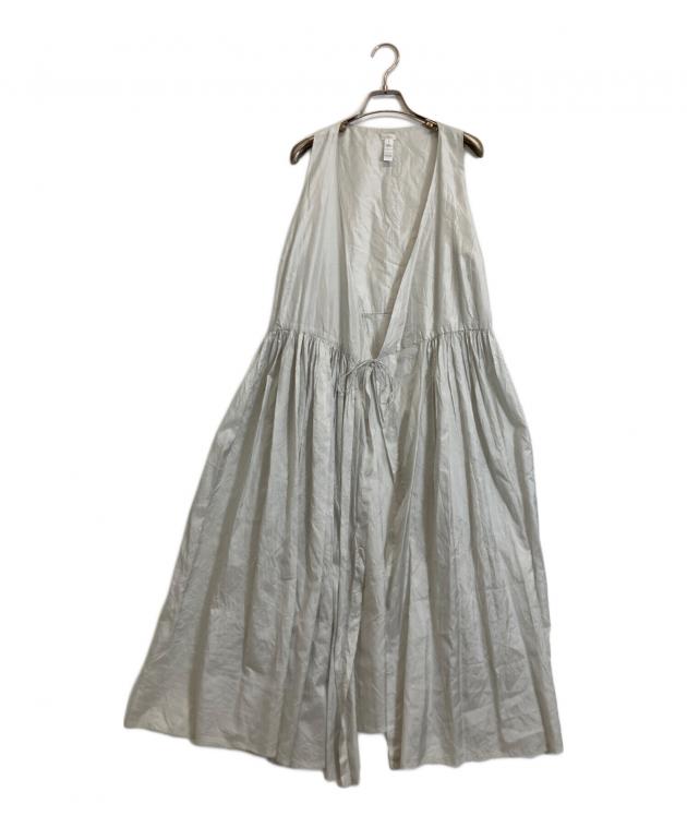dosa ドーサ シルクドレス シルクサイドタックVネックワンピース サイズ1 中古・古着通販】DOSA (ドーサ) シルクワンピース グレー サイズ:3