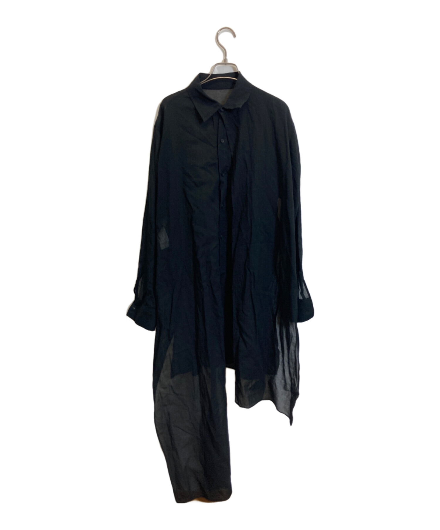 ヨウジヤマモトメッシュロングワンピース ブラック 中古・古着通販】YOHJI YAMAMOTO (ヨウジヤマモト) 変形ワンピース