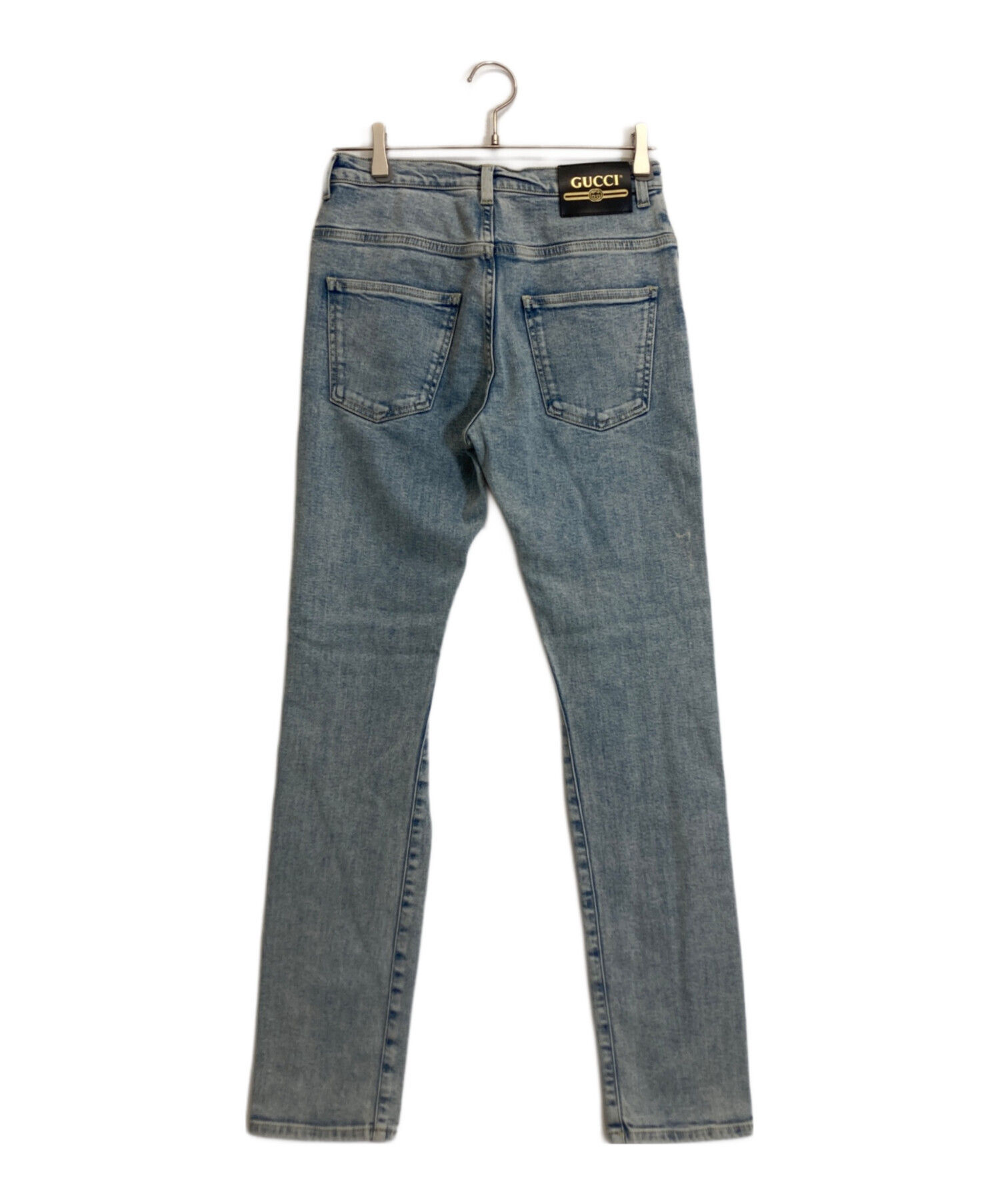 値引き　GUCCI グッチ　スキニーデニム　ホワイト 中古・古着通販】GUCCI (グッチ) ロゴパッチスキニーデニムパンツ