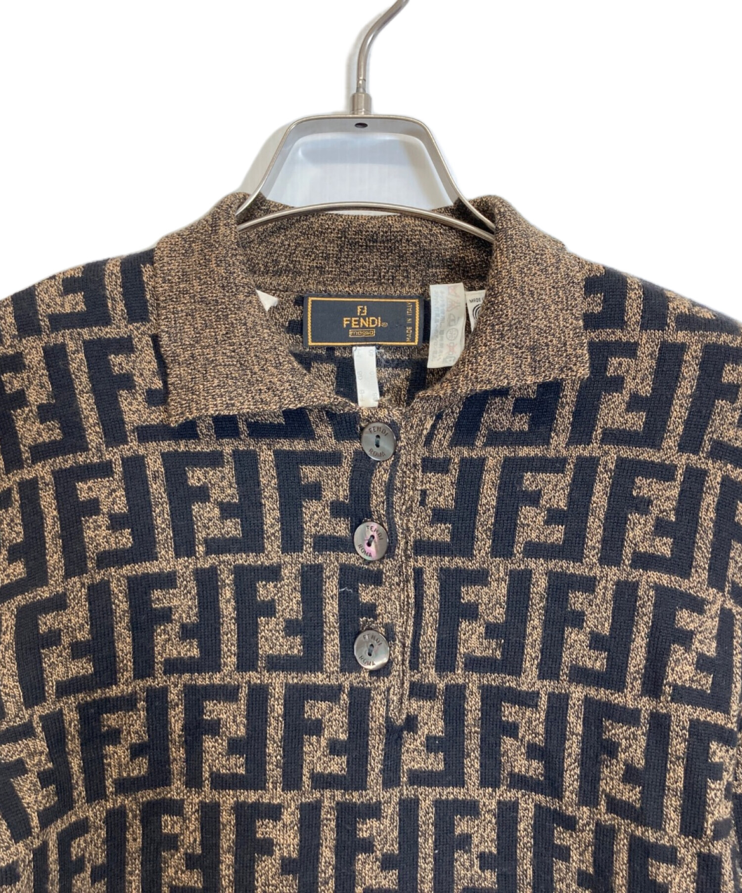 中古・古着通販】FENDI (フェンディ) ズッカ柄ニット ブラウン サイズ