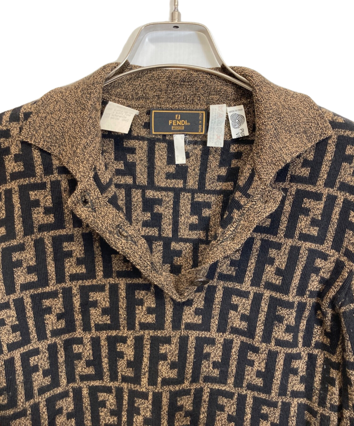 中古・古着通販】FENDI (フェンディ) ズッカ柄ニット ブラウン サイズ