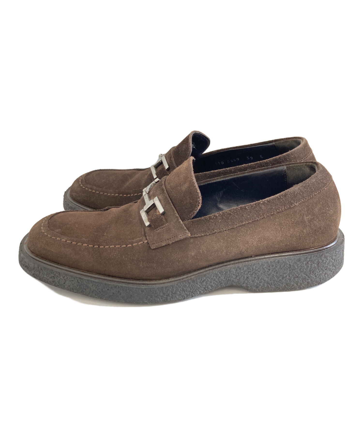 中古・古着通販】GUCCI (グッチ) スウェードホースビットローファー