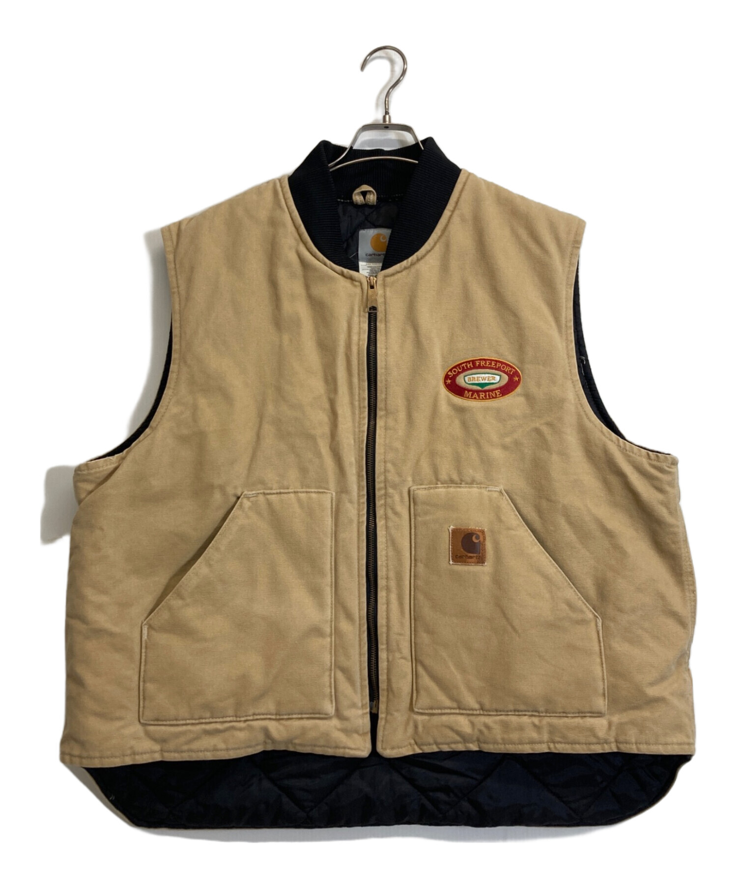 H*Y様 Carhartt ダックベスト ベージュ Mサイズ カーハート ワーク 中古・古着通販】CarHartt (カーハート) タッグベスト ベージュ サイズ