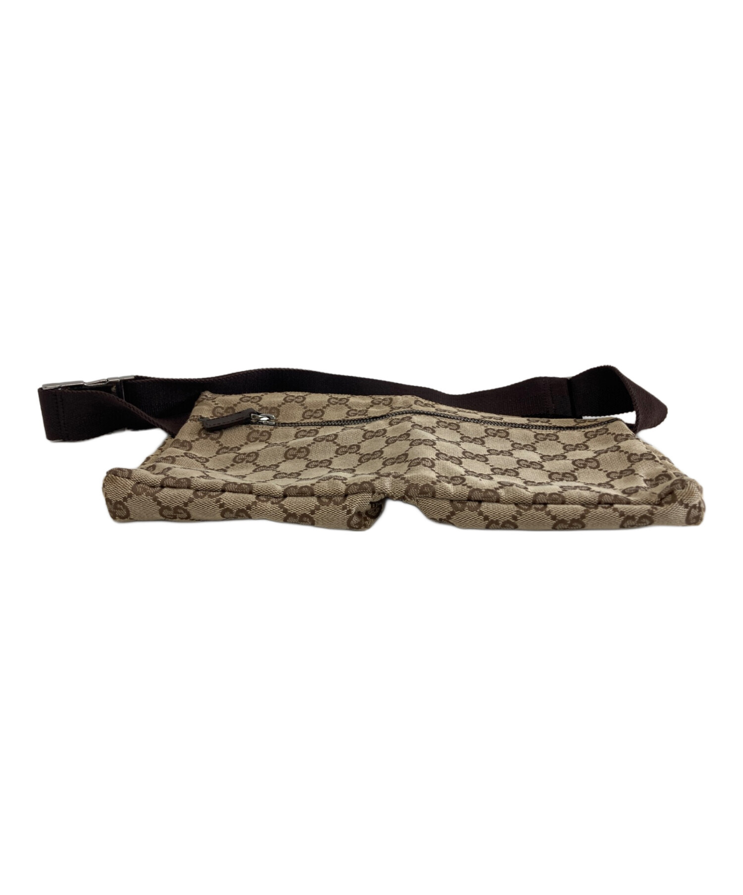 中古・古着通販】GUCCI (グッチ) GGキャンバスウエストポーチ ベージュ