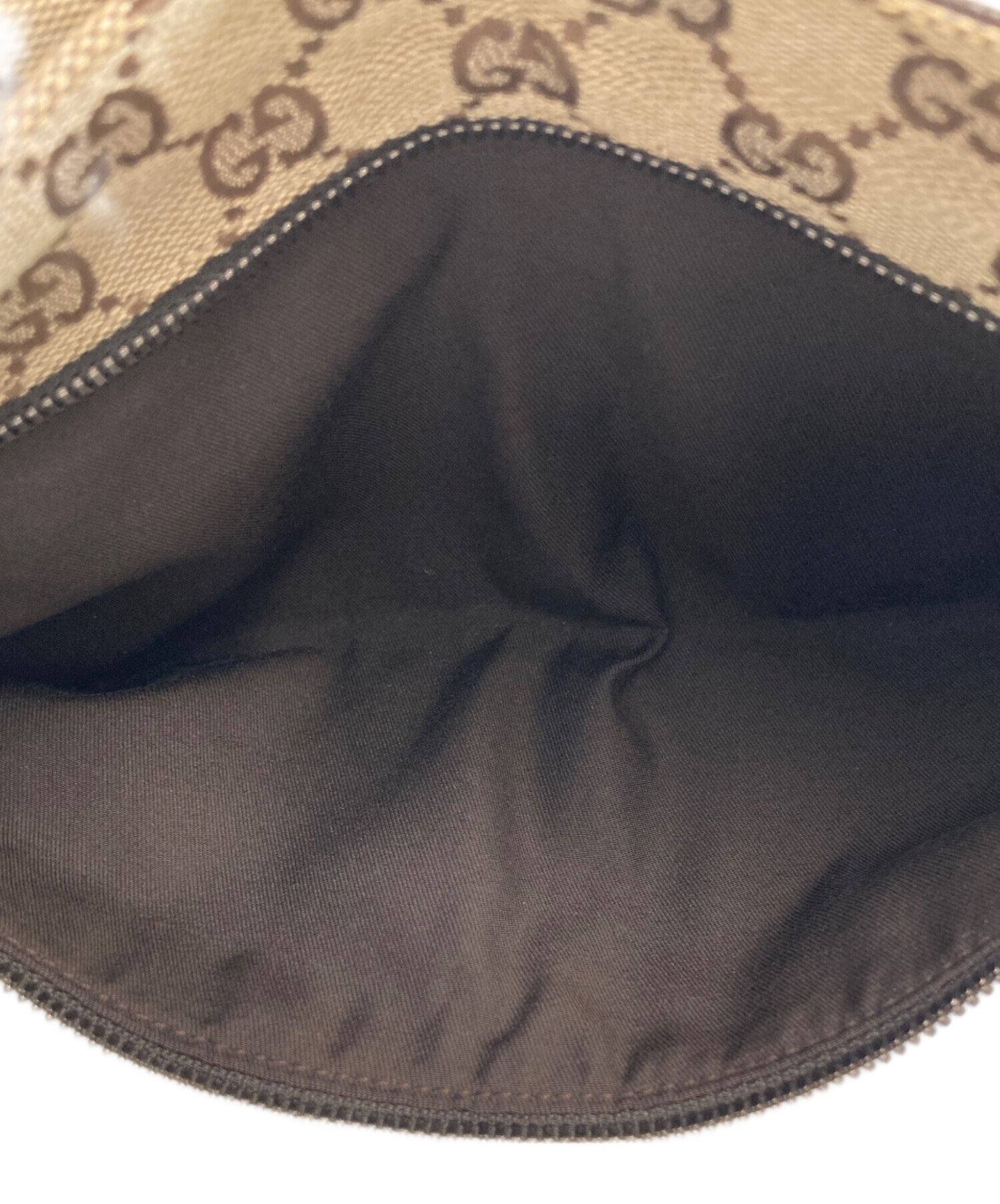 中古・古着通販】GUCCI (グッチ) GGキャンバスウエストポーチ ベージュ
