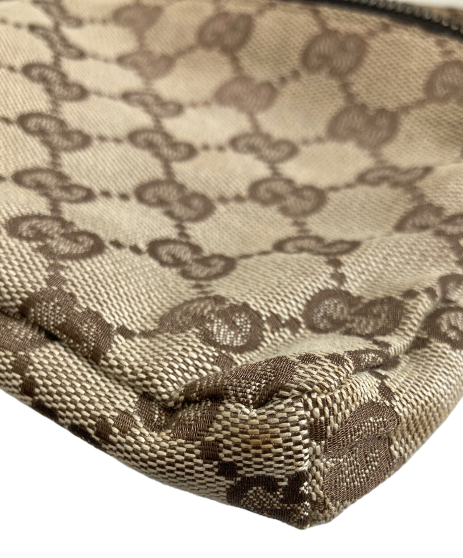 中古・古着通販】GUCCI (グッチ) GGキャンバスウエストポーチ ベージュ