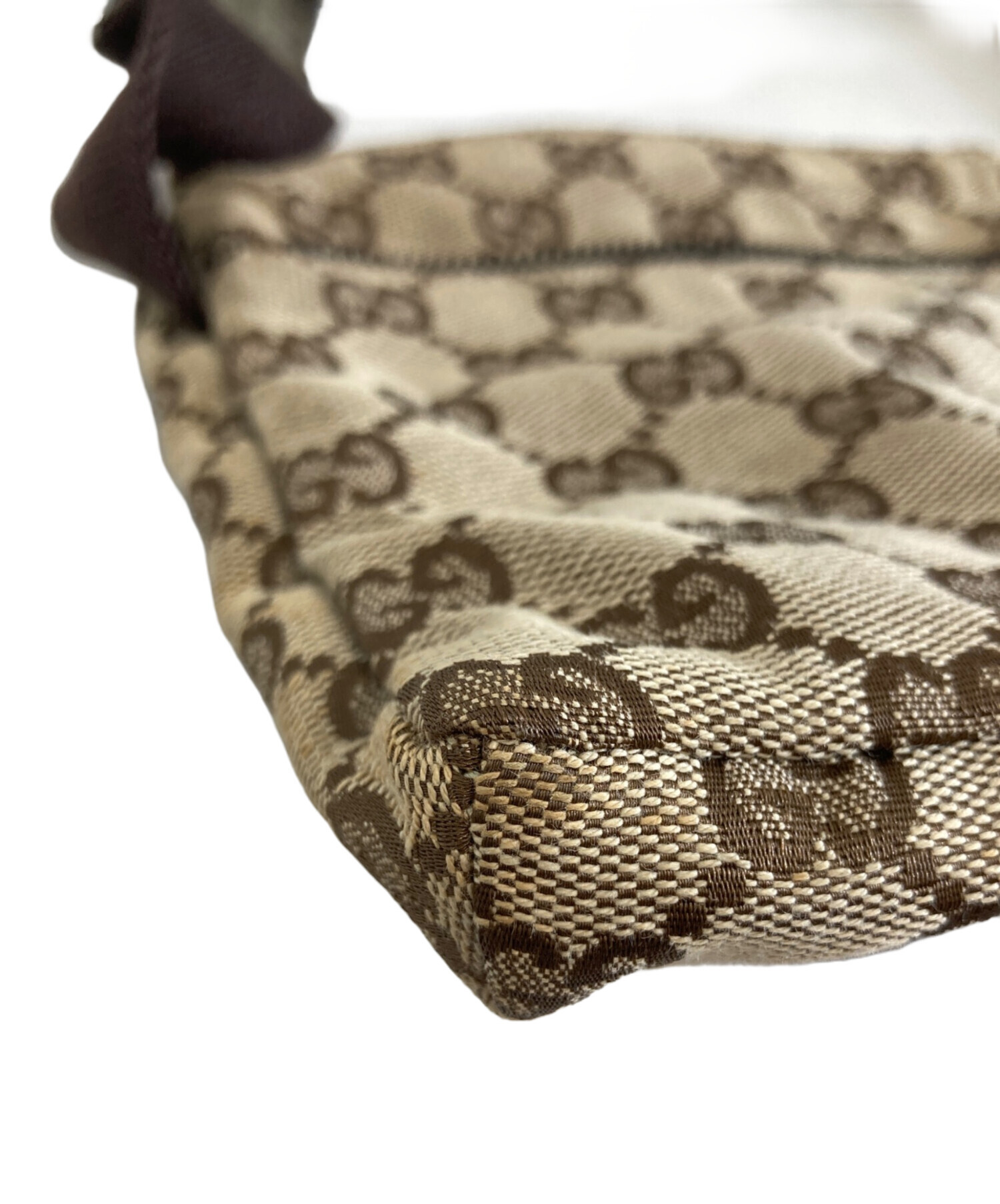 中古・古着通販】GUCCI (グッチ) GGキャンバスウエストポーチ ベージュ