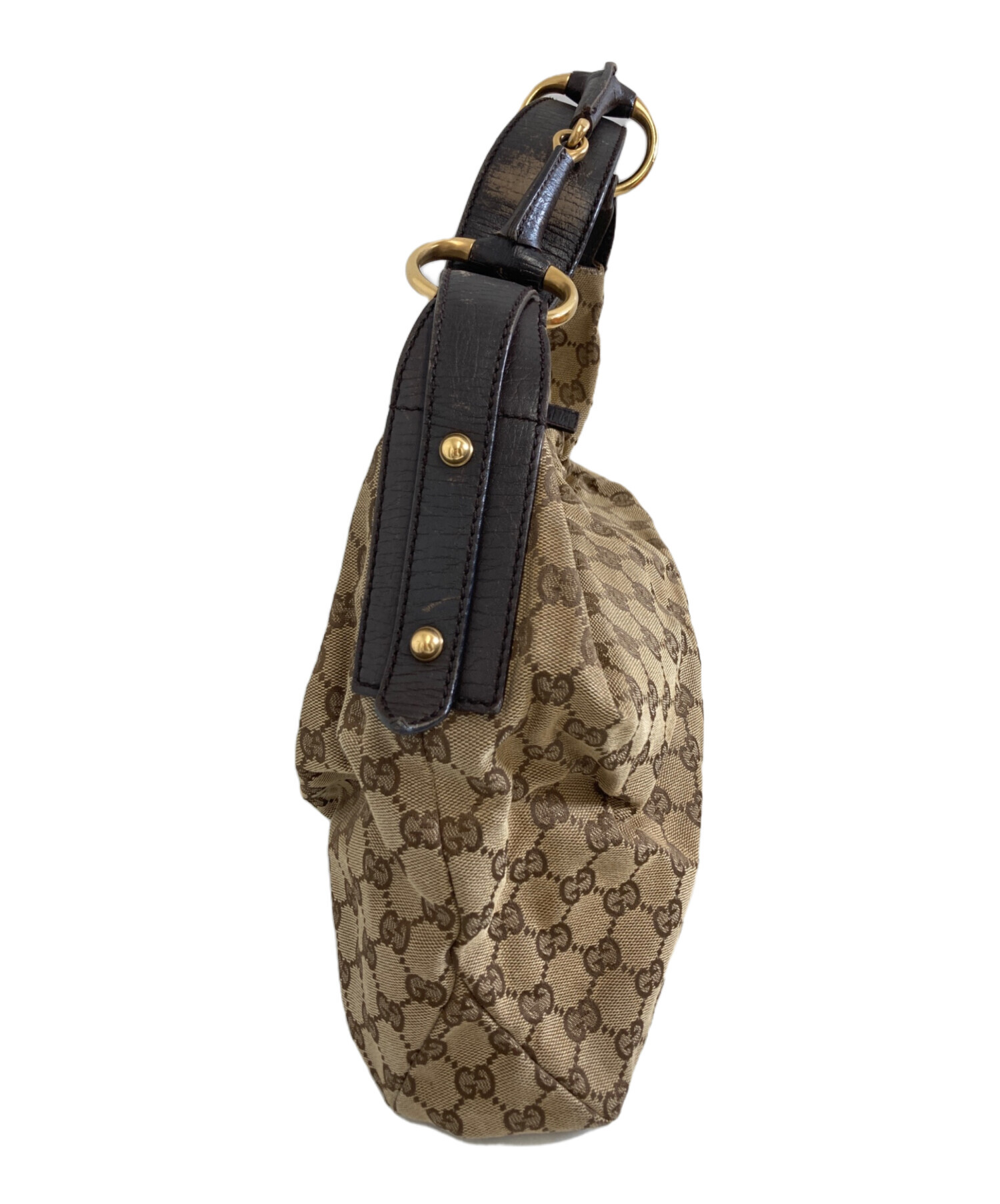 中古・古着通販】GUCCI (グッチ) GGキャンバスハンドバッグ ブラウン