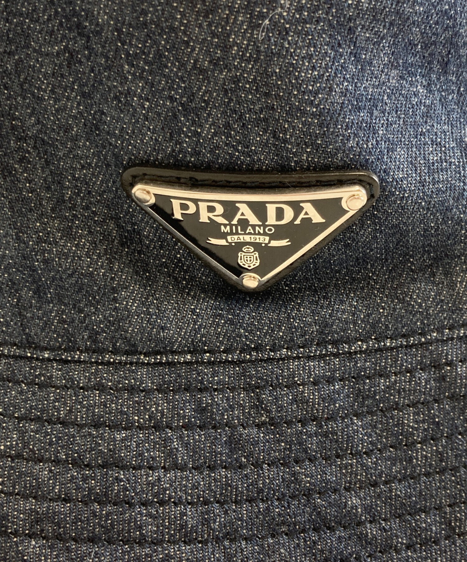 中古・古着通販】PRADA (プラダ) 三角ロゴデニムバケットハット