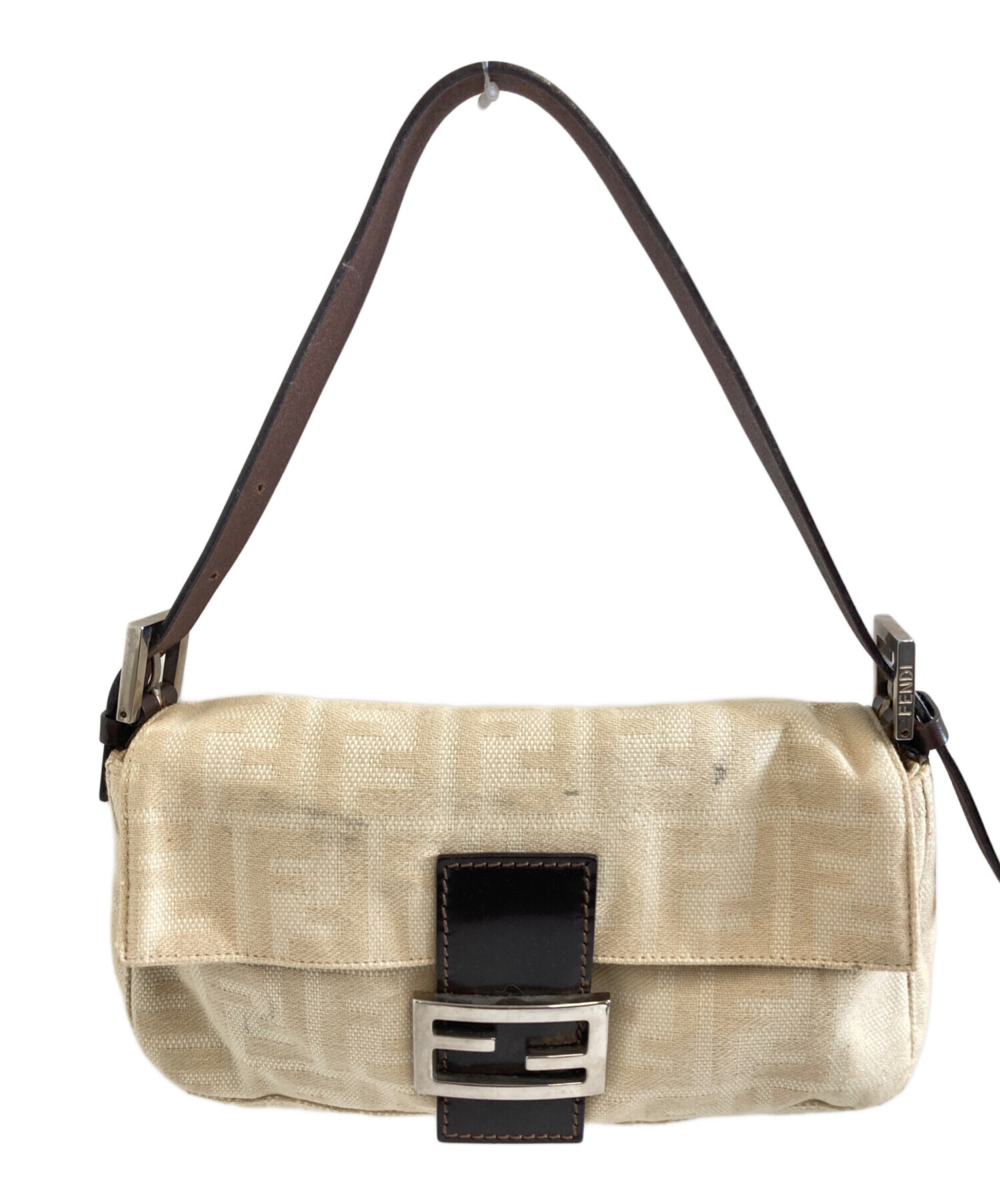 FENDI ズッカ柄 ハンドバッグ ベージュ 中古・古着通販】FENDI (フェンディ) ズッカ柄マンマバケット