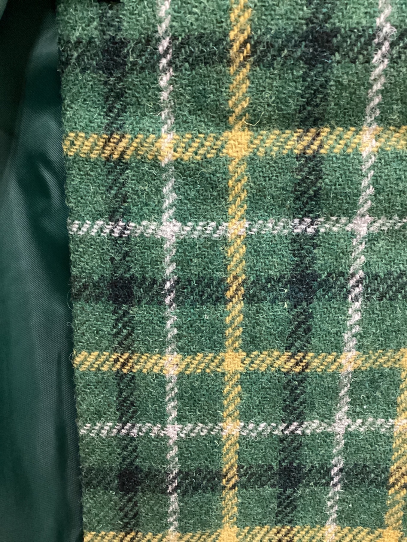 BEAMS ピーコート 緑×紺 チェック柄 Harris Tweed BEAMS ピーコート 緑×紺 チェック柄 Harris Tweed BEAMS