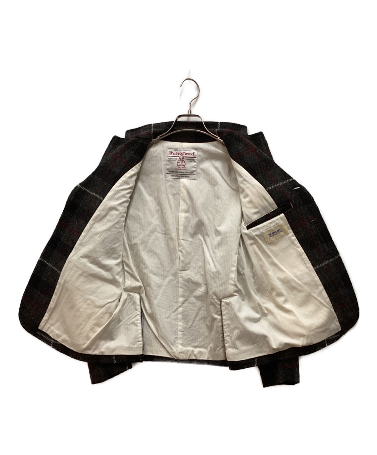 美品 BEAMSBOY×HARRIS TWEED 裏地付 ボンディングブルゾン 贅・ハリス