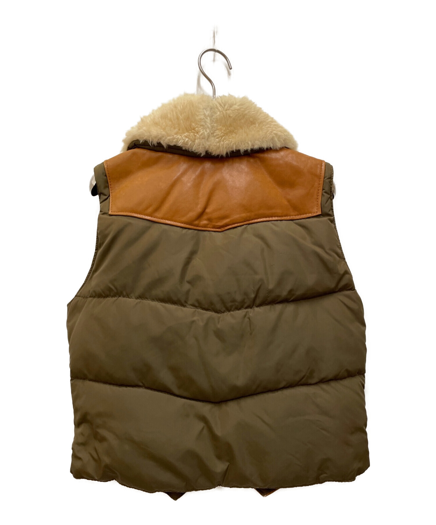 ショット　ダウンベスト　ヨークレザー　ブラウン　00s　廃盤　S 中古・古着通販】Schott (ショット) ファーレザーダウンベスト