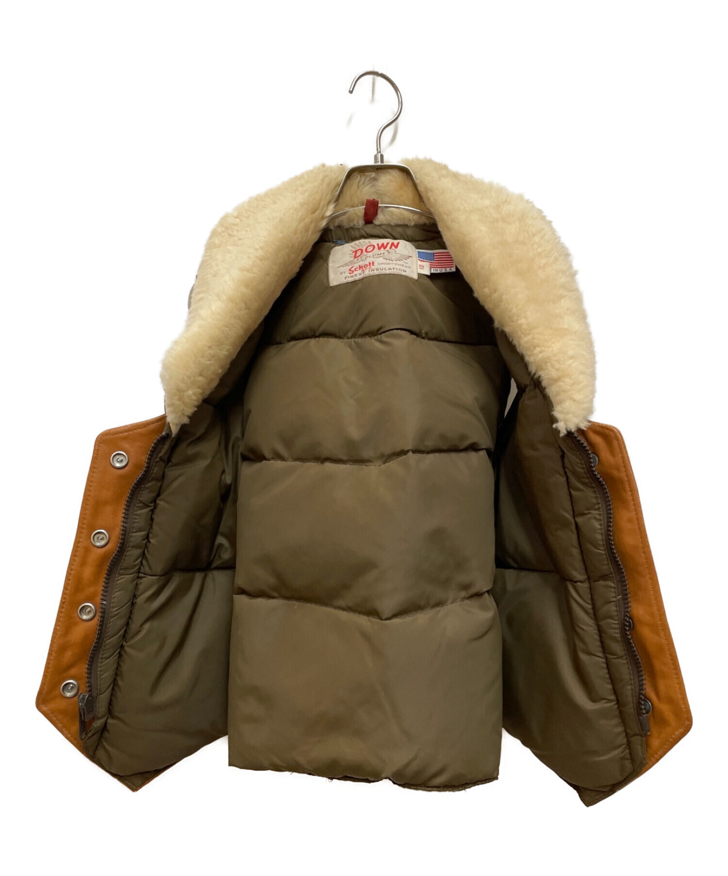 中古・古着通販】Schott (ショット) ファーレザーダウンベスト