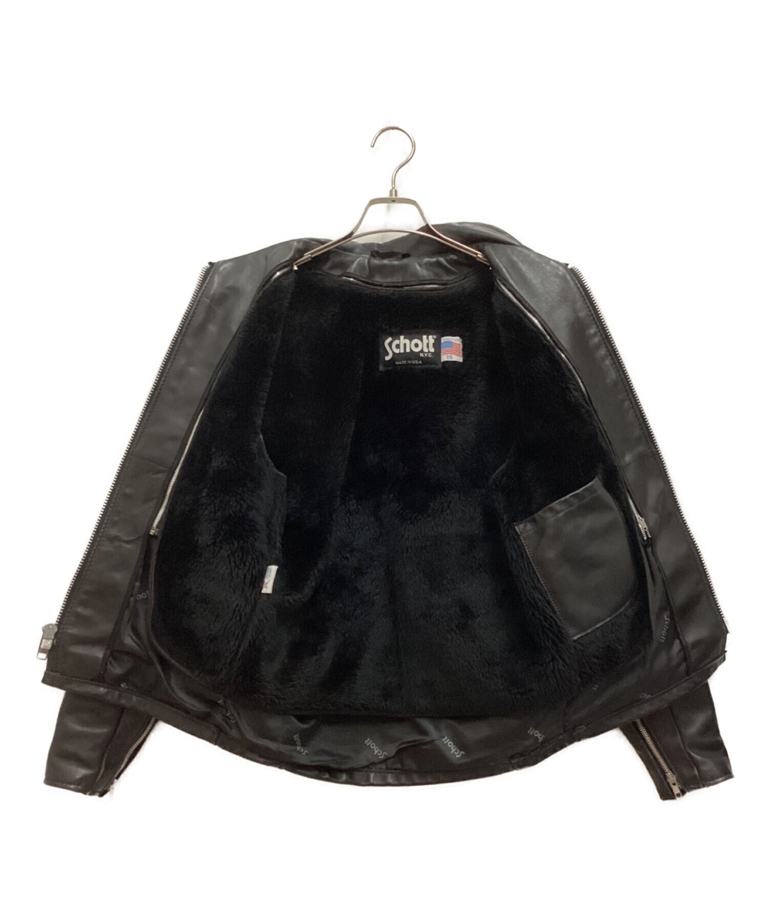 A*3様 【36】美品 schott ショット usa製 ライナー付レザージャケ 中古・古着通販】Schott (ショット) ライナー付きシングルレザー