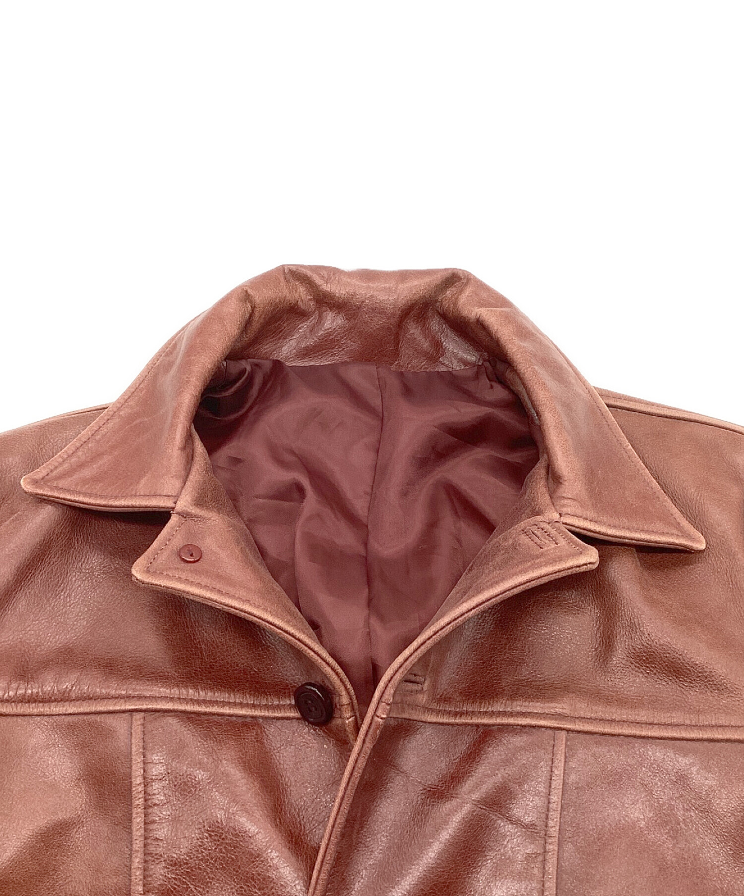 【シンプル⭐︎】シーブリュームス　レザージャケット　牛革 C.brumes 牛革 レザージャケットYahoo!オークション - 牛革 C.brumes