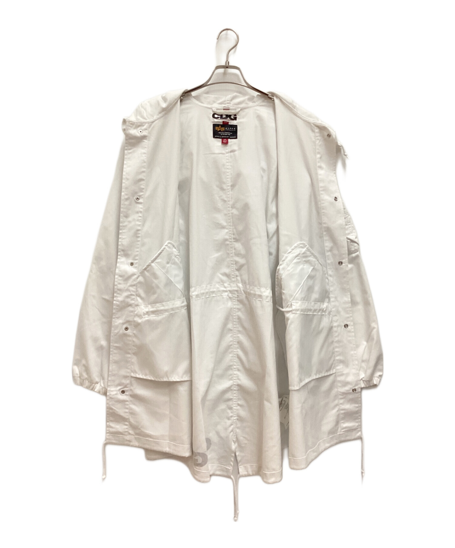未使用・タグ付 CDG×アルファ モッズコート 春 コート ホワイト L 中古・古着通販】ALPHA (アルファ) COMME des GARCONS