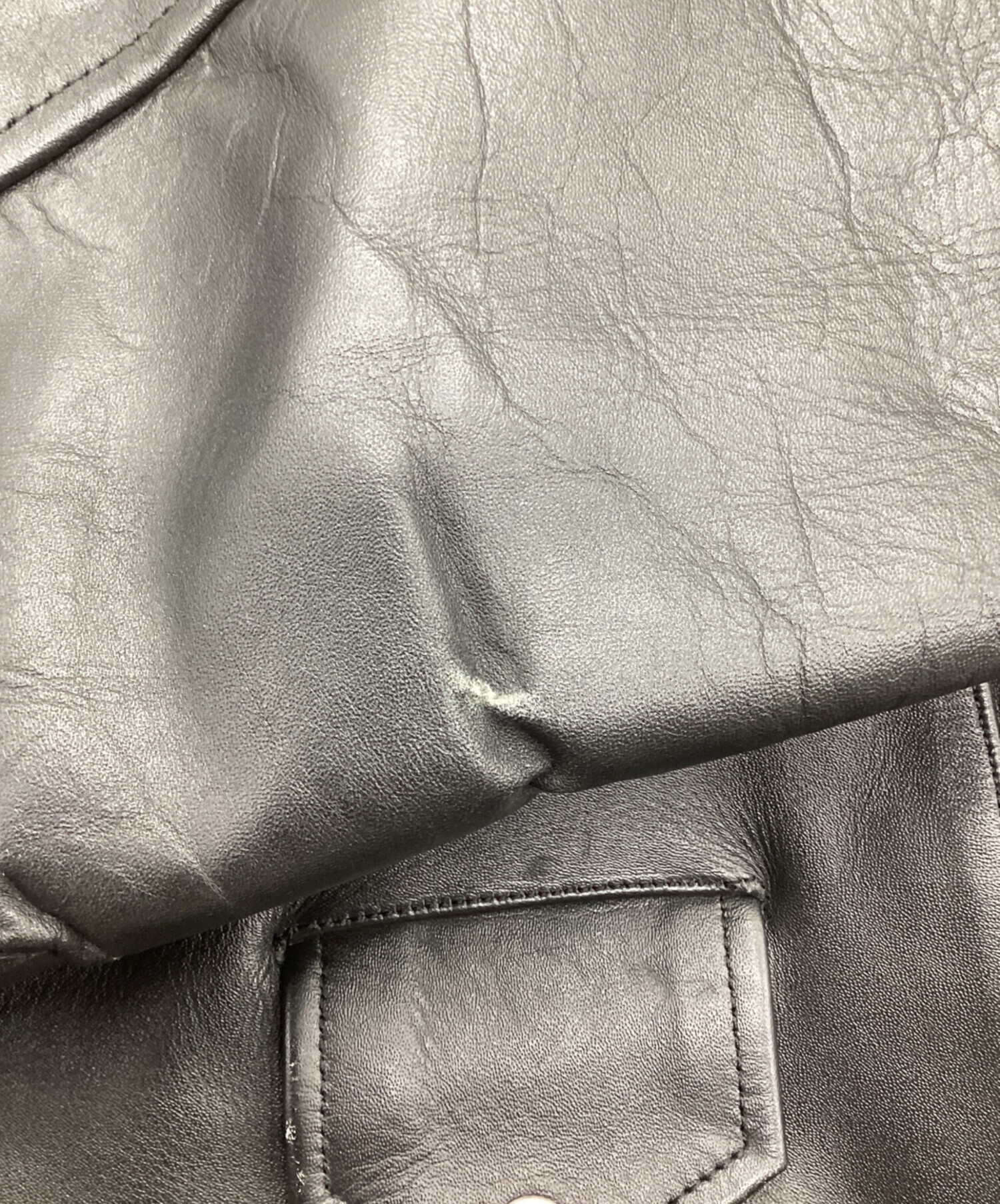 中古・古着通販】EEZAN (イーザン) レザーライダースジャケット