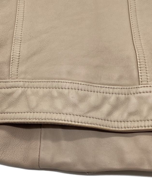 【美品】NOBLE ノーブル ラムレザー ジャケット 羊革 ベージュ ライダース 中古・古着通販】Noble (ノーブル) ソフトラムレザーライダース