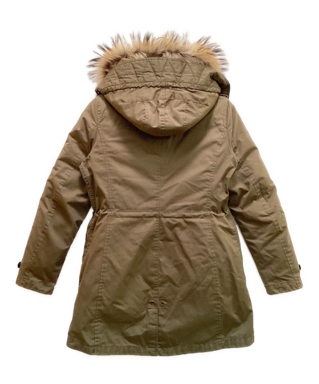 WOOLRICH ファー付きモッズコート Sサイズ 中古・古着通販】WOOLRICH (ウールリッチ) ファー付きスカーレット