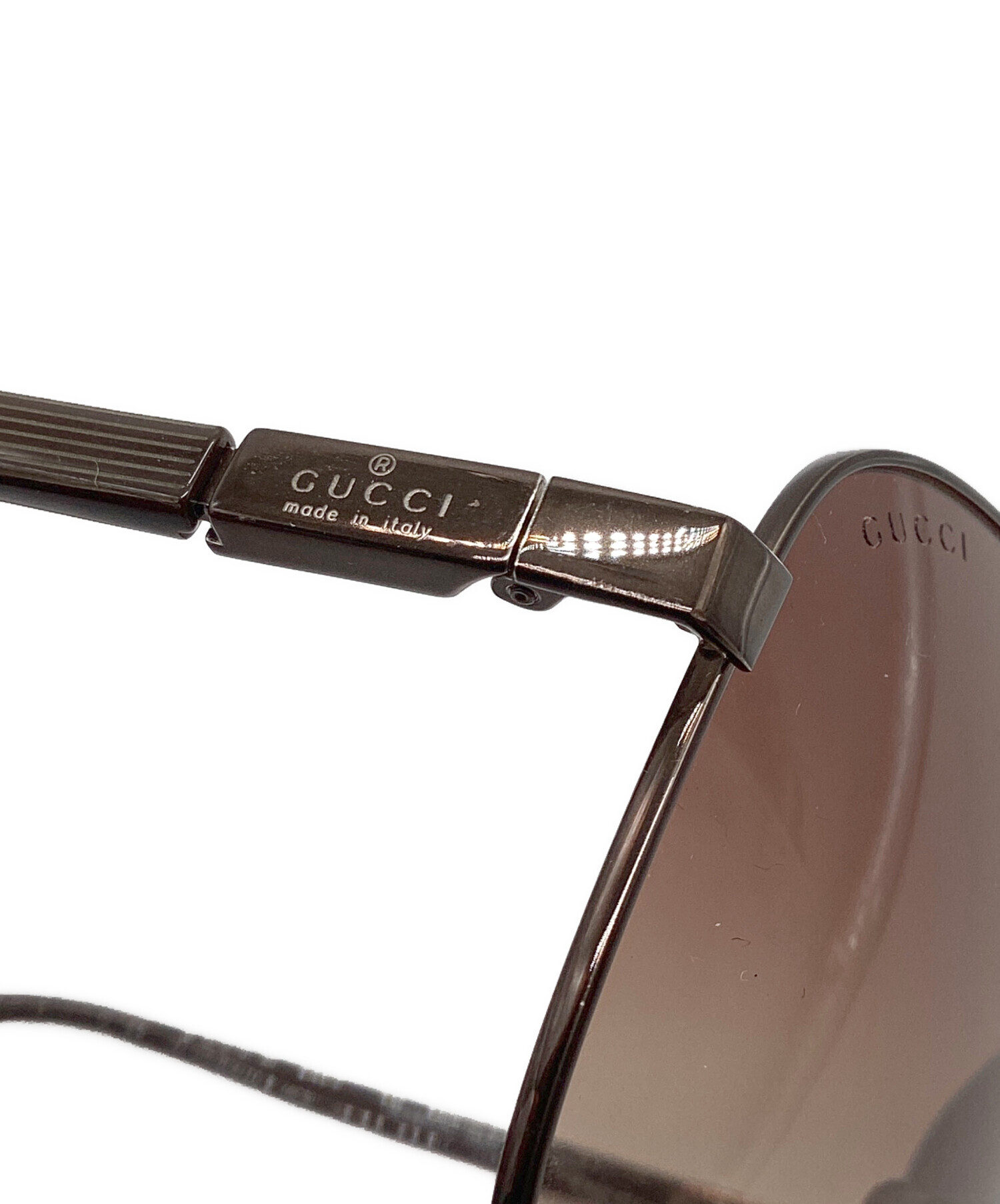 中古・古着通販】GUCCI (グッチ) ティアドロップサングラス ブラウン