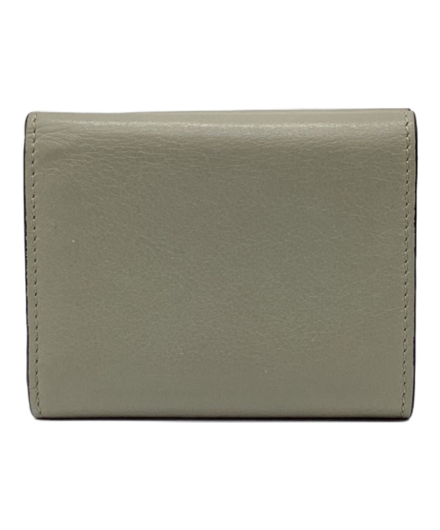 LOEWE 三つ折り財布 グレー×グリーン 中古・古着通販】LOEWE (ロエベ) 3つ折り財布 TRIFOLD トライ