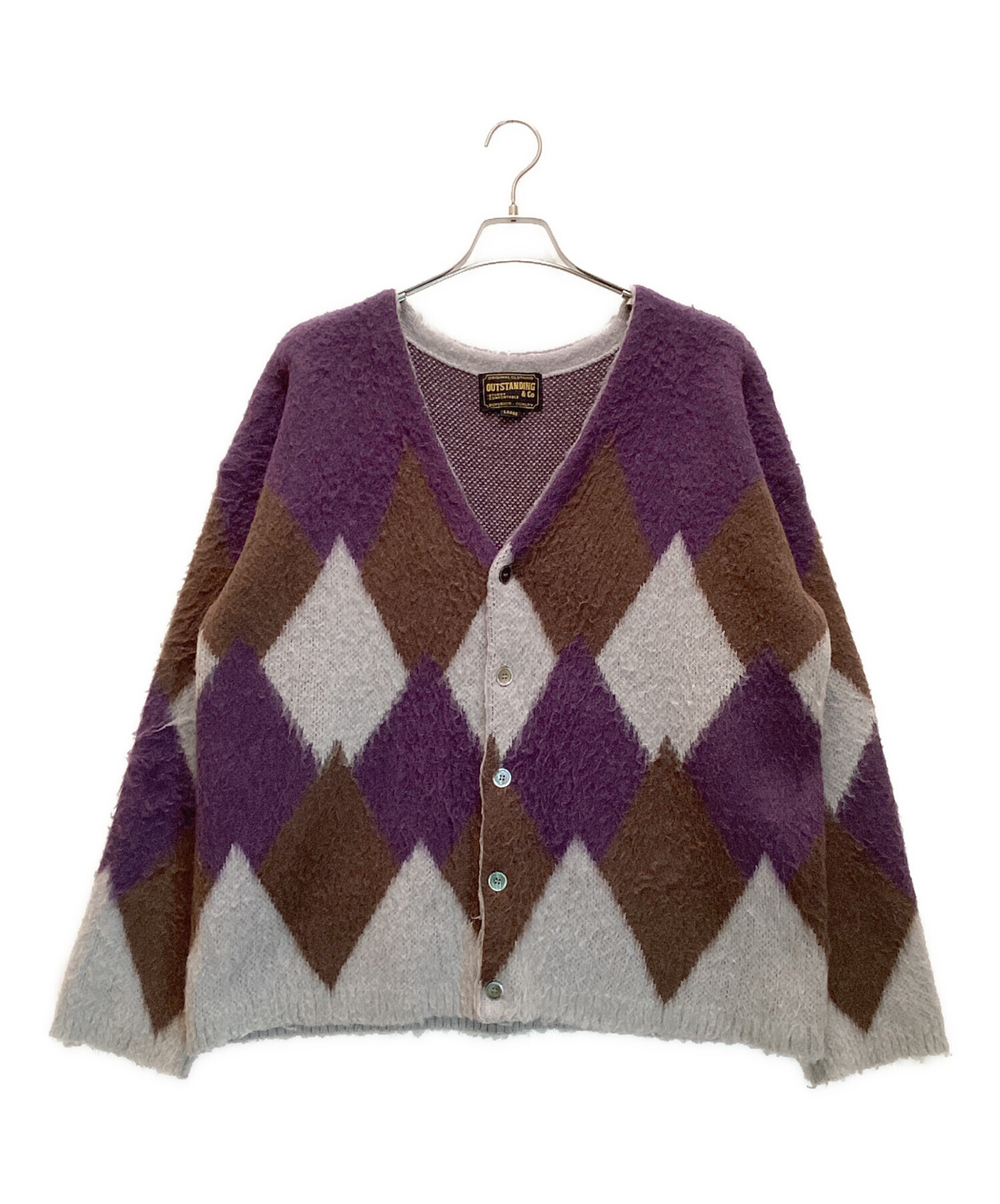 モヘヤ カーディガン パープル 古着 ニードルズ Solid モヘア