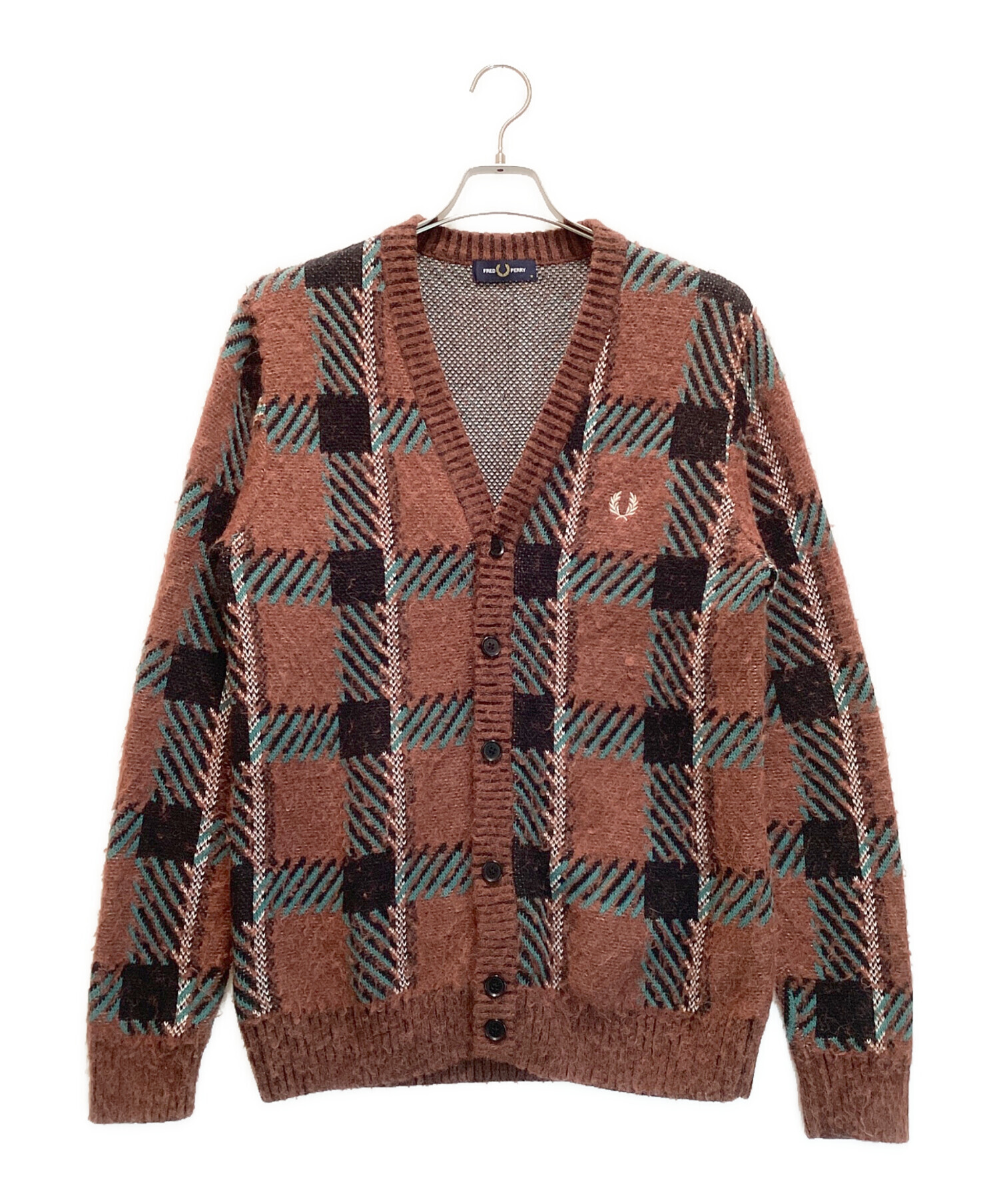 フレッドペリー　グリッチタータンカーディガン 中古・古着通販】FRED PERRY (フレッドペリー) GLITCH TARTAN CARDIGAN