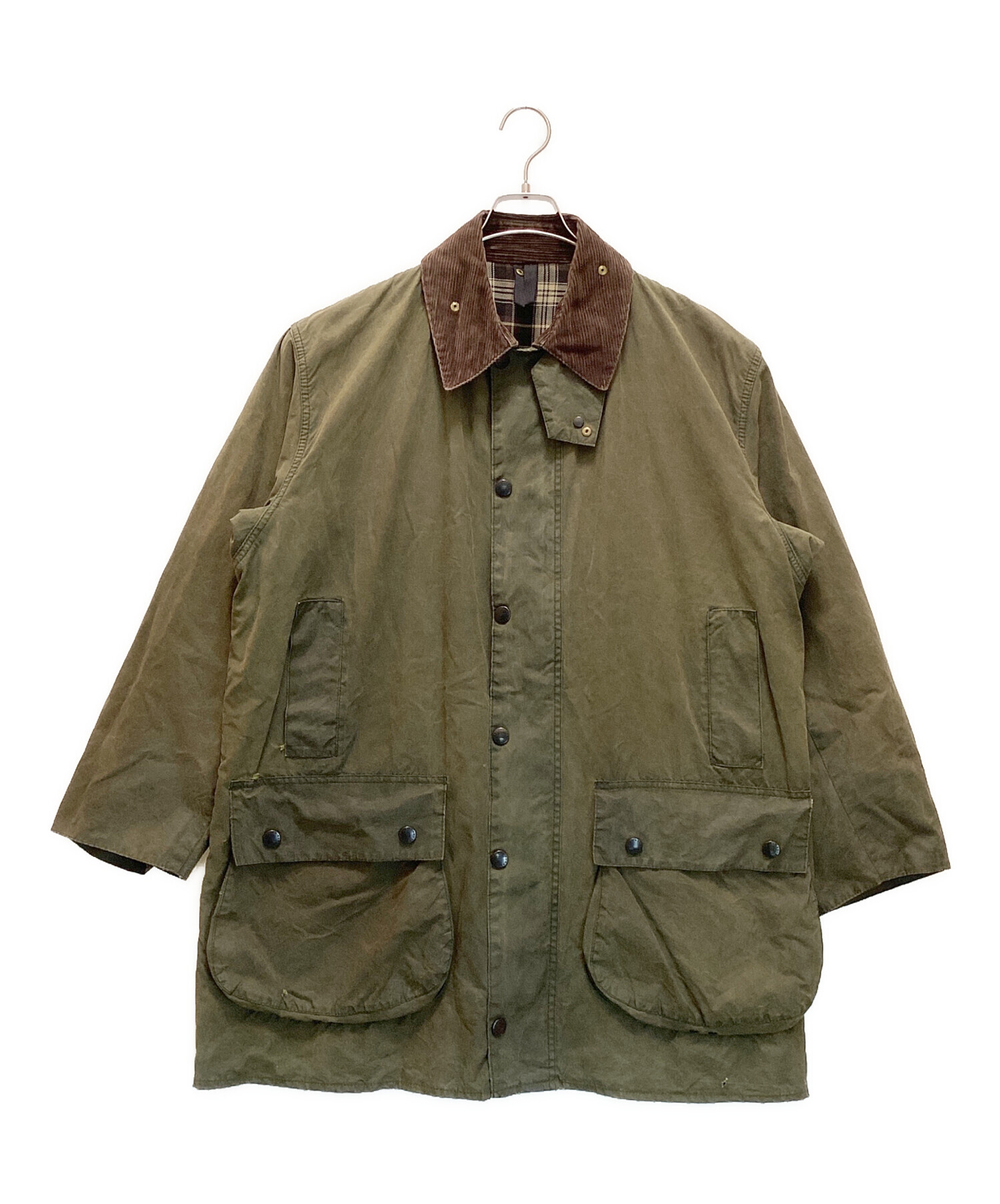 Barbour Border Jacket オリーブ色 中古・古着通販】Barbour (バブアー) BORDER JACKET オリーブ サイズ