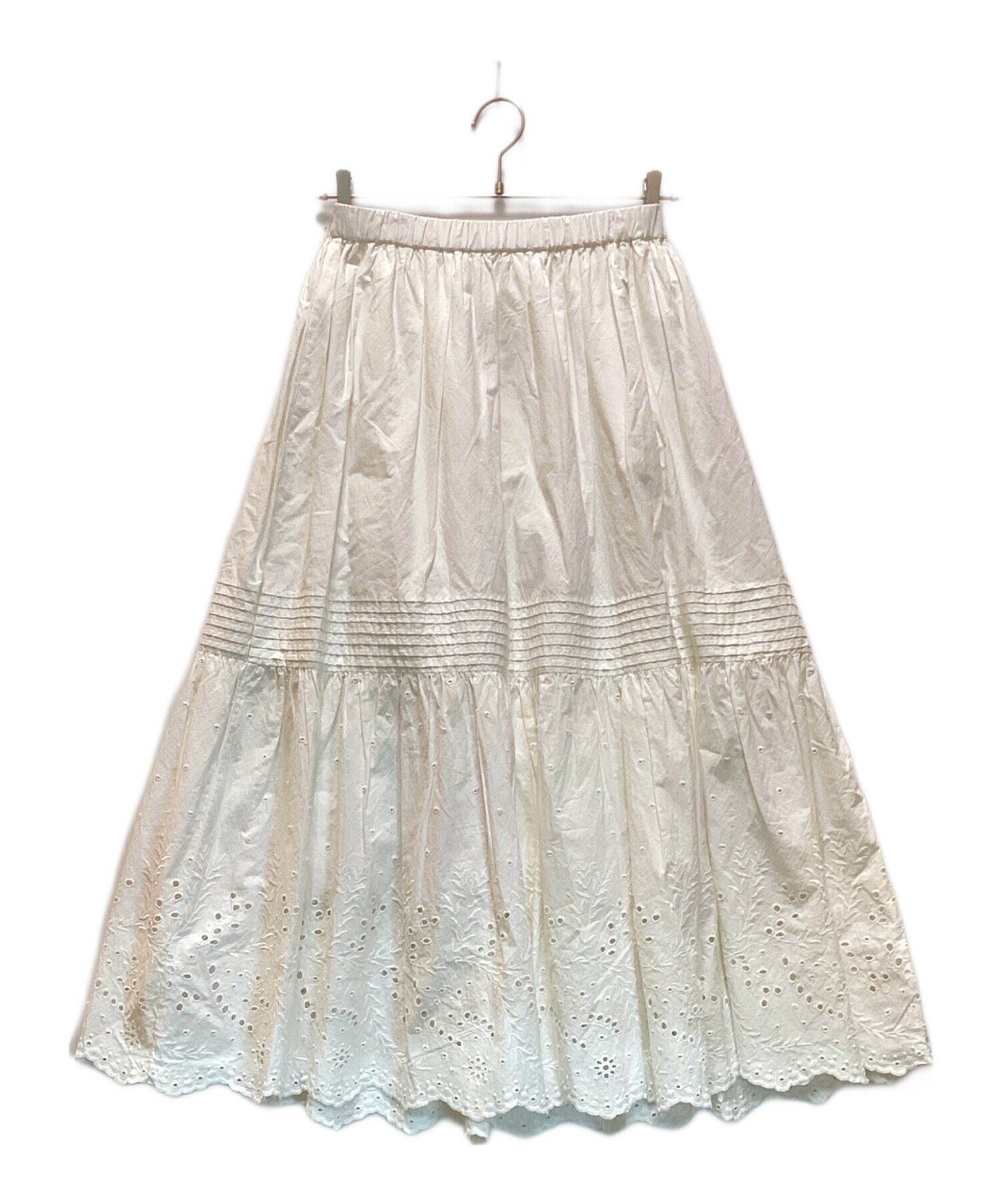 Spick＆Spanエンブロイダリーレーススカート 36 S シアーフレア