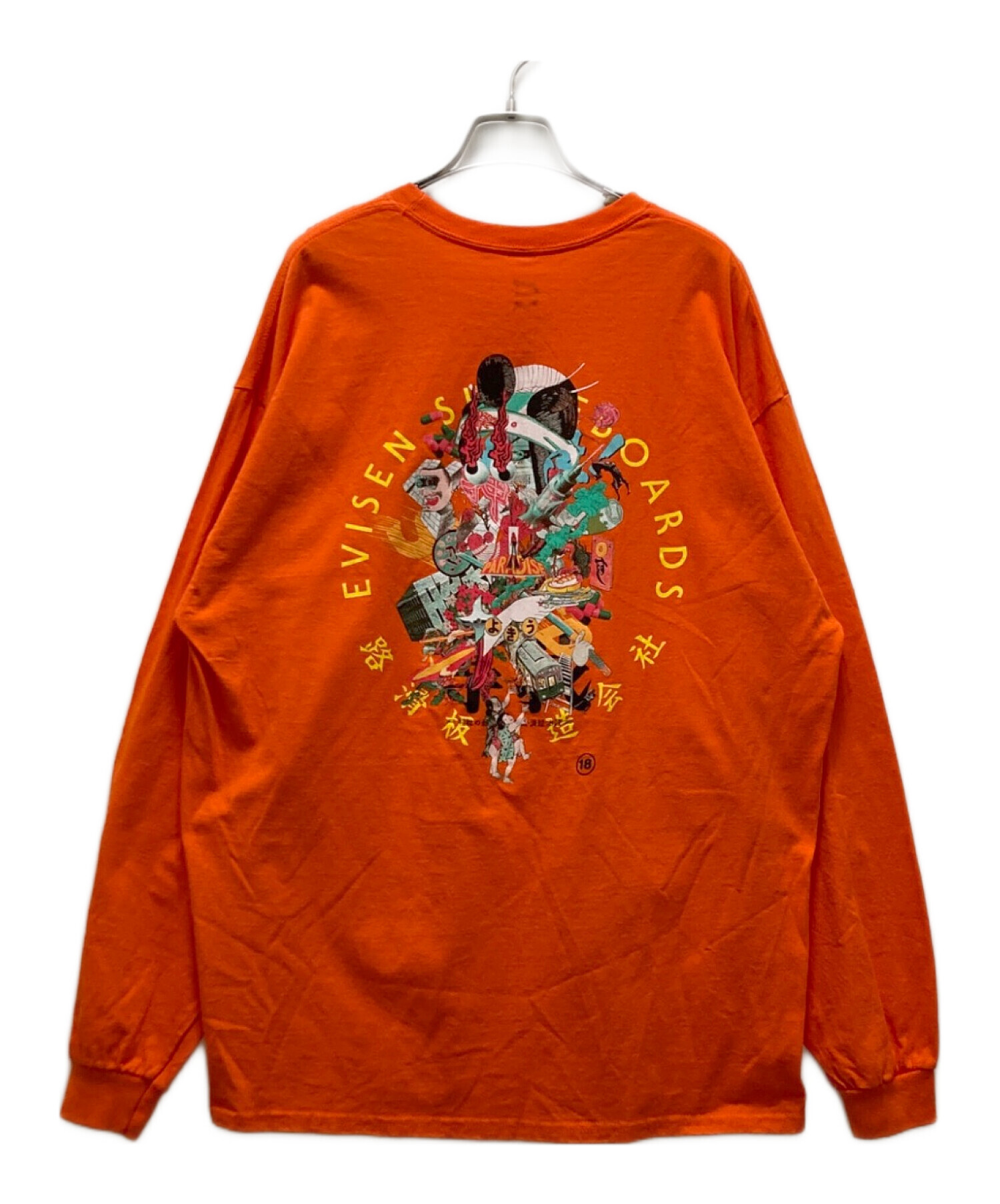 中古・古着通販】EVISEN (エビセン) 浮世バックプリントロンT オレンジ