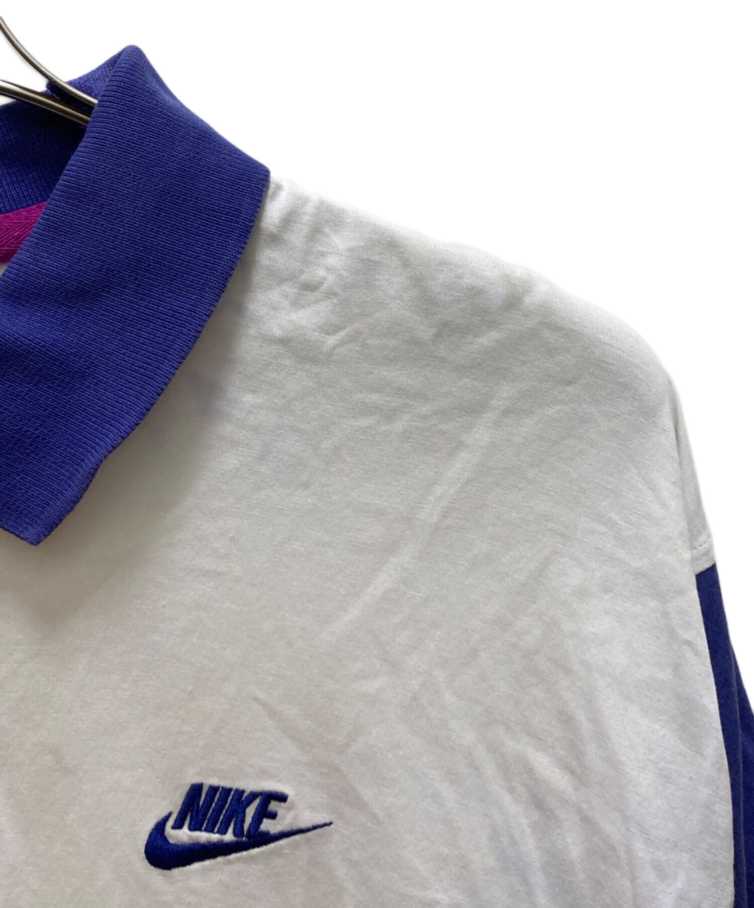 中古・古着通販】NIKE (ナイキ) 90'sポロシャツ ホワイト×パープル