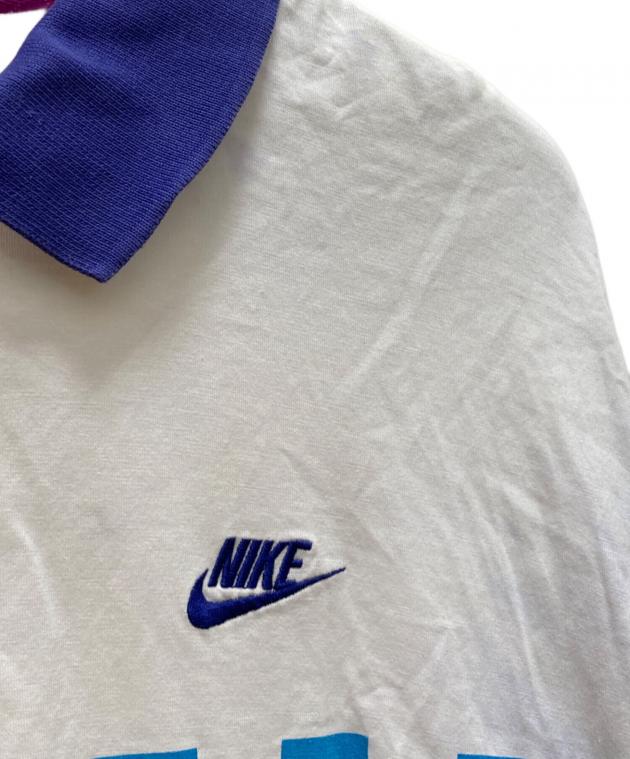 中古・古着通販】NIKE (ナイキ) 90'sポロシャツ ホワイト×パープル