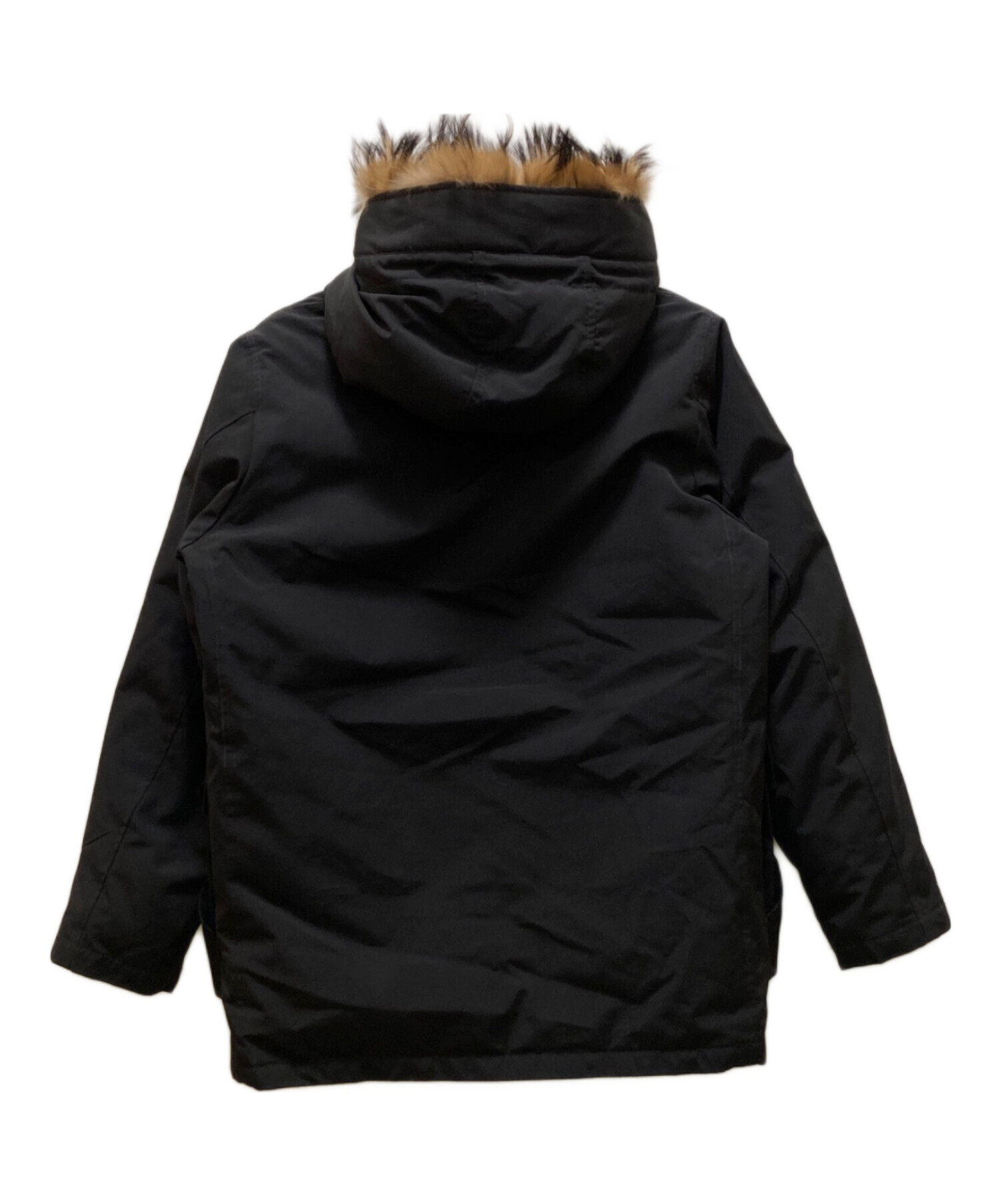 【美品】ダントン タッサー ダウンジャケット ブラック 34サイズ 中古・古着通販】DANTON (ダントン) ファー付タッサーダウンジャケット