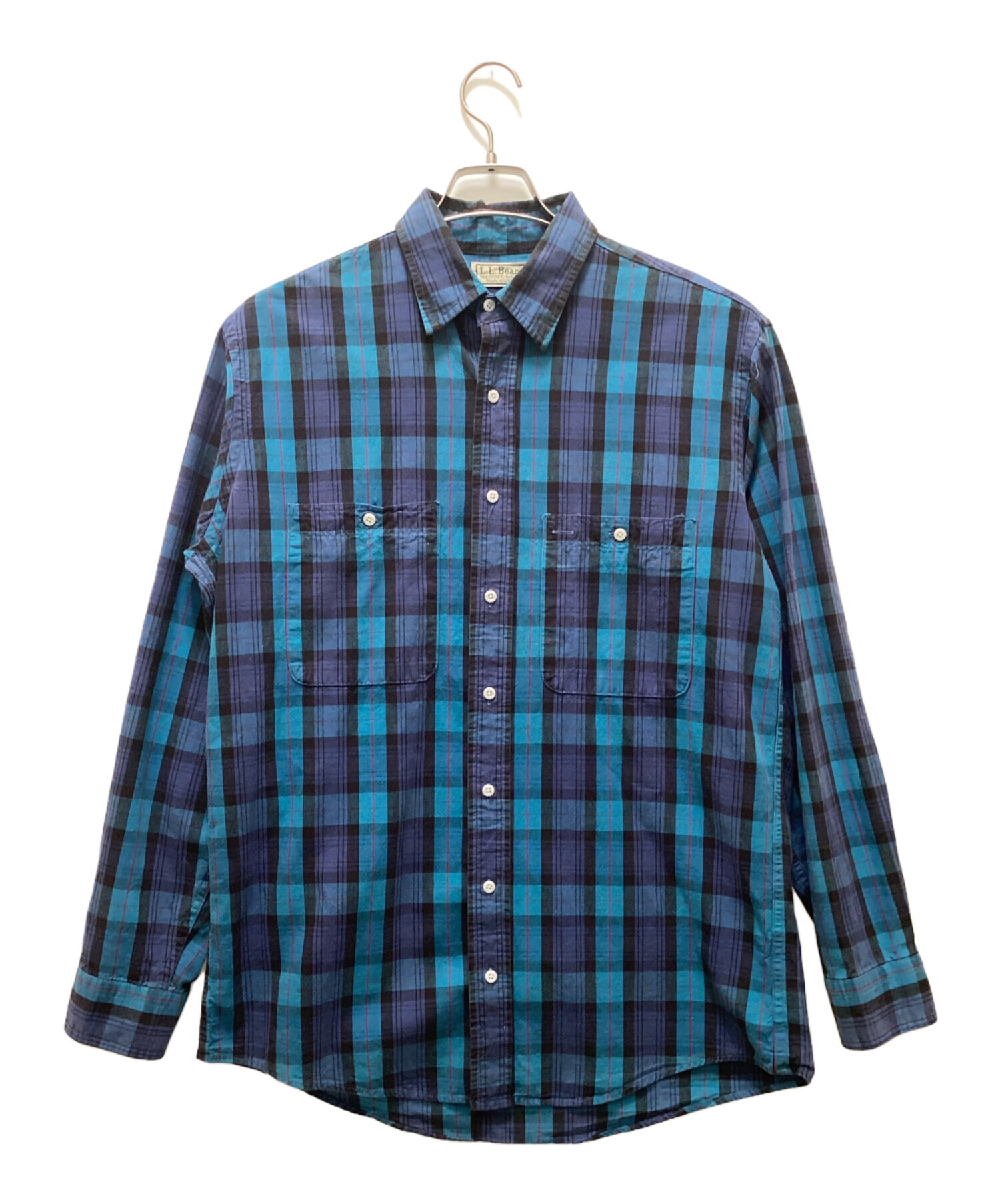 ☆送料無料☆ L.L.Bean エルエルビーン 古着 長袖 チェック 胸ポケット 