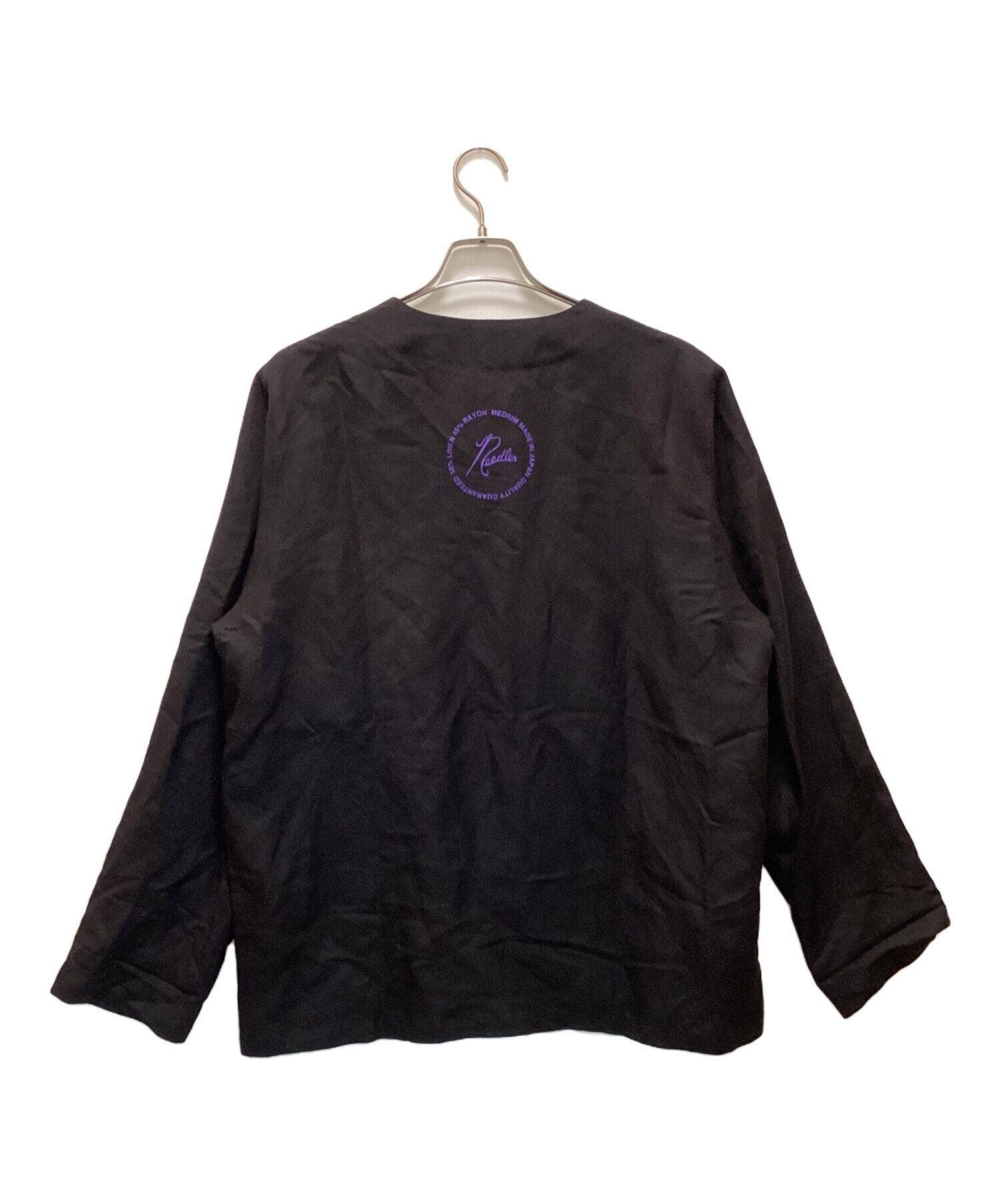 Needles / セットアップ/S/リネン/BLK/無地/0t214sh// 中古・古着通販】Needles (ニードルズ) リネンレーヨンノーカラー