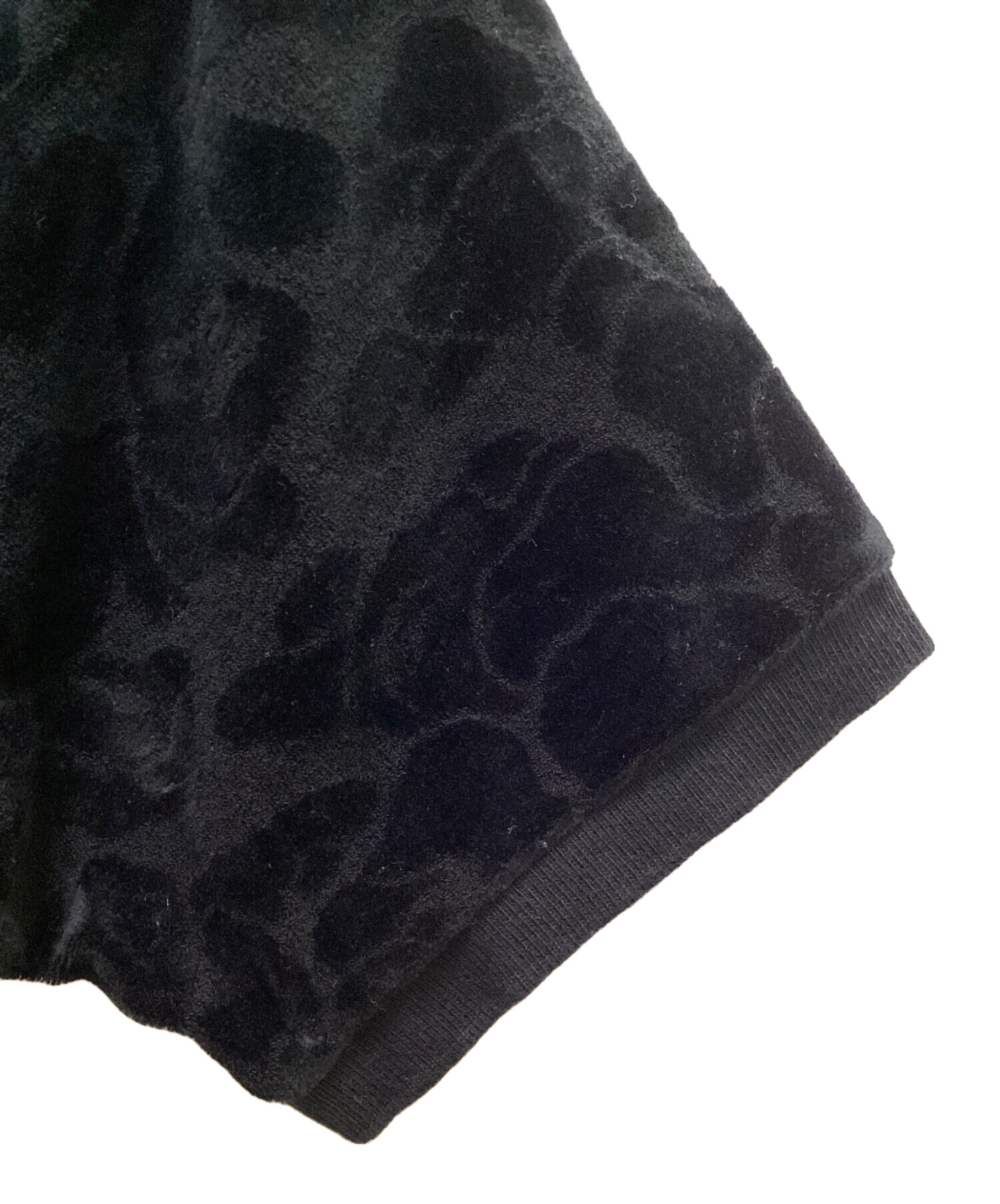 BAPE ジャガードカモ パープル パイル地ポロシャツ Lサイズ A BATHING APE (ア ベイシング エイプ) ジャガードカモ パイル地ポロシャツ ブラック サイズ:S