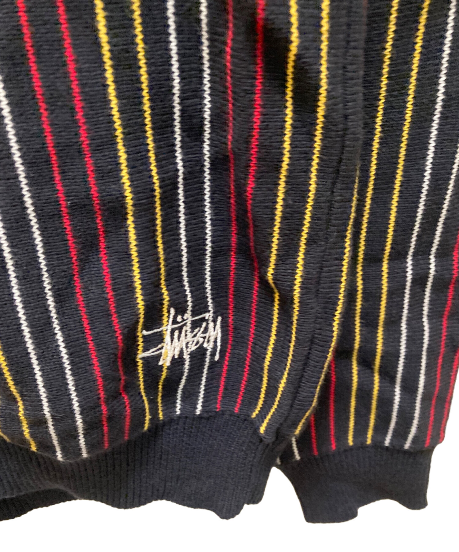 中古・古着通販】stussy (ステューシー) ストライプニットカーディガン 