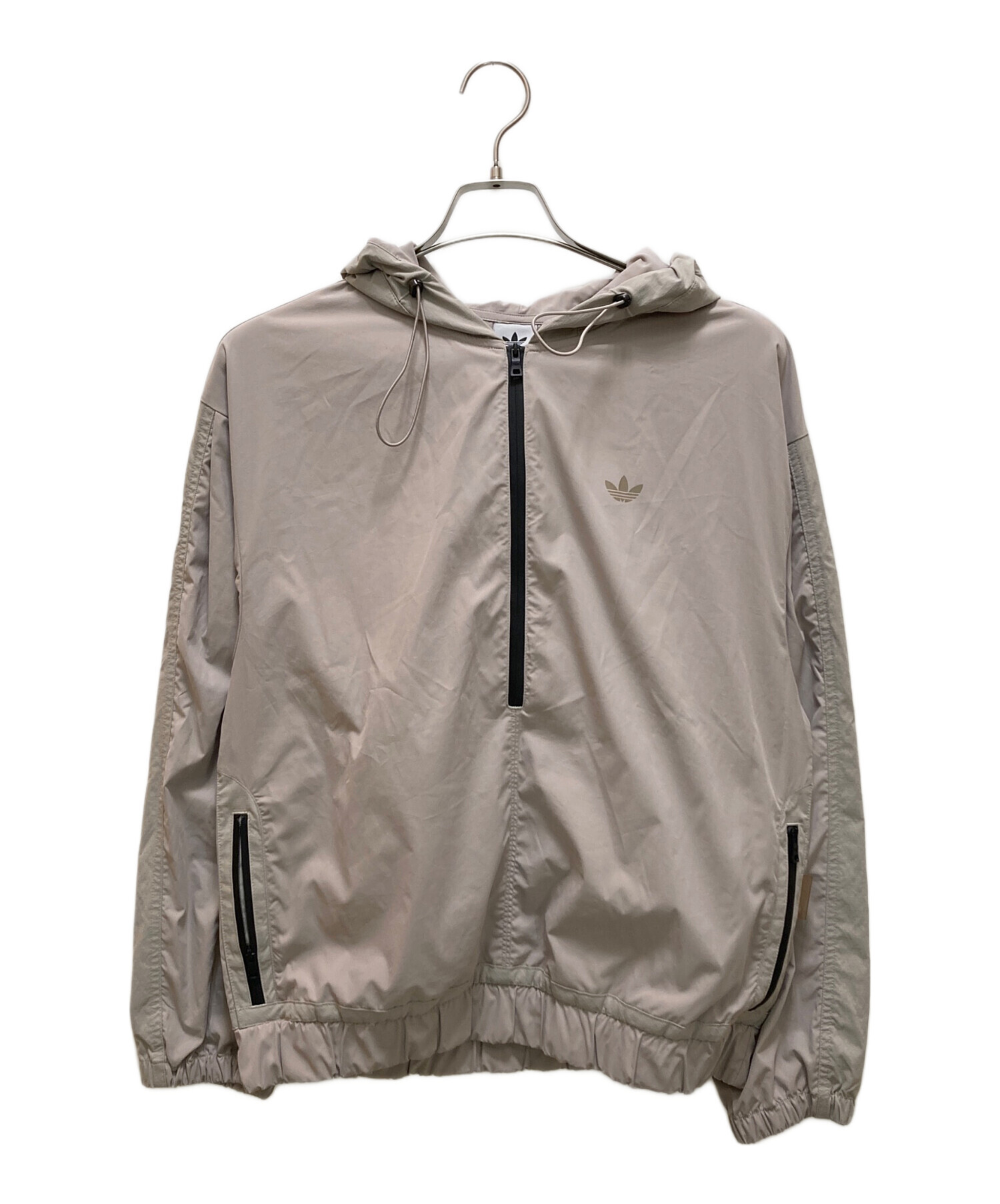 中古・古着通販】adidas (アディダス) ナイロンパーカー ベージュ 