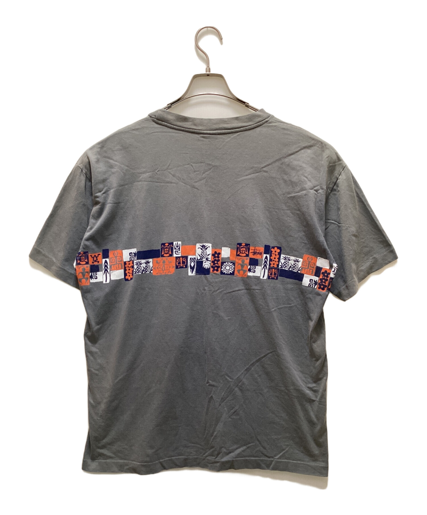 中古・古着通販】stussy (ステューシー) プリントTシャツ グレー 