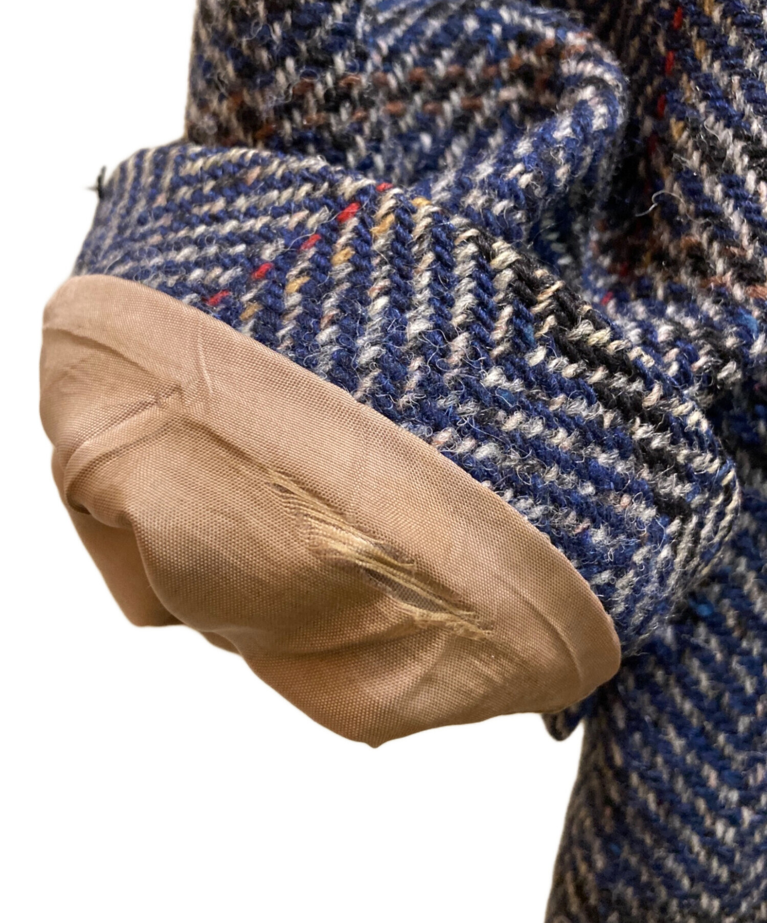 中古・古着通販】ETRO (エトロ) チェックチェスターコート ネイビー