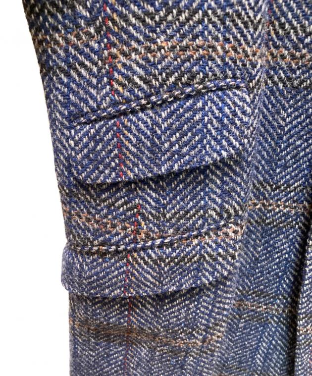 中古・古着通販】ETRO (エトロ) チェックチェスターコート ネイビー